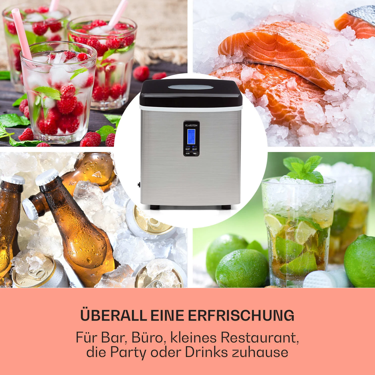 Mr. Black-Frost Eismaschine 150W Edelstahl Schwarz 15kg – Bild 3
