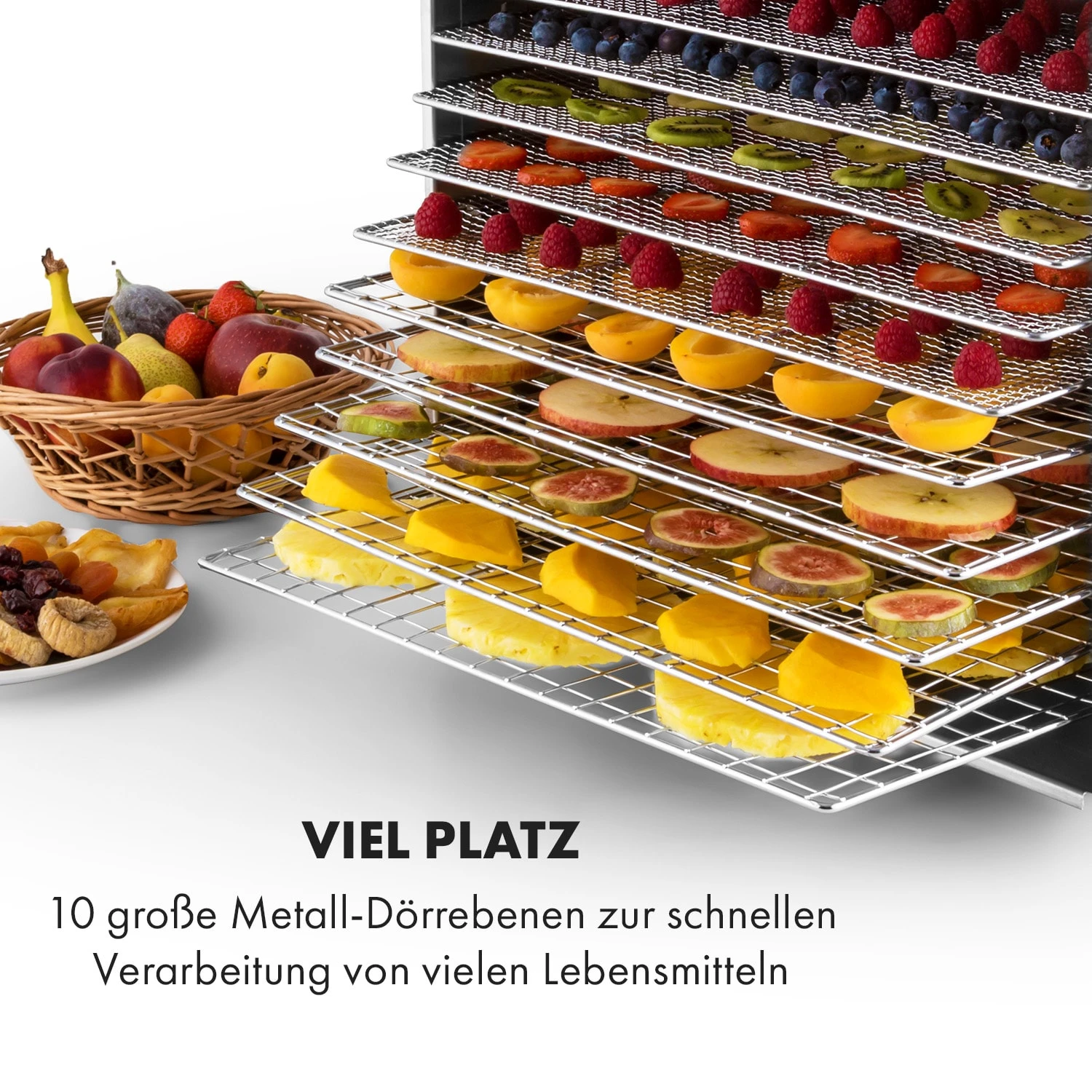 Fruit Jerky Steel 10 Dörrautomat 10 Etagen 1000 W Fläche: 1,5 M² Timer – Bild 4