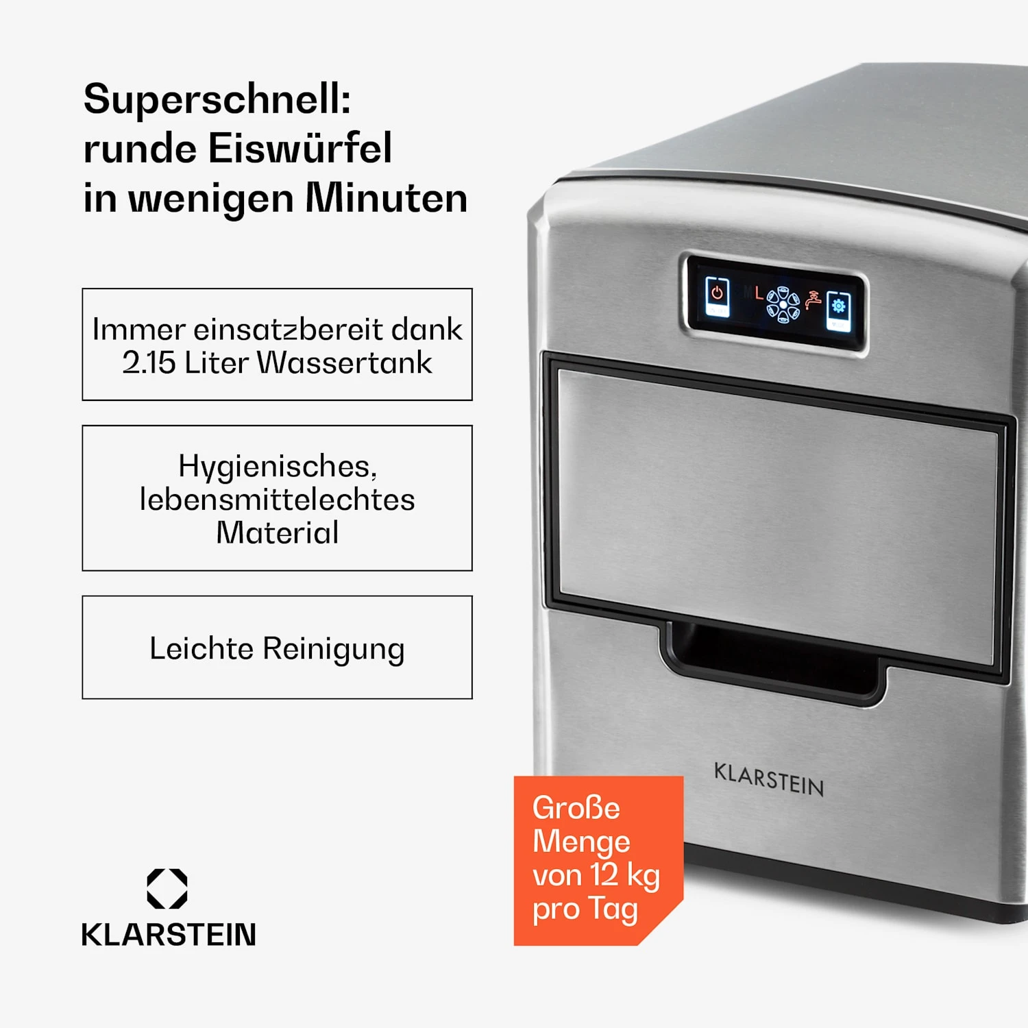 Metropolitan Eiswürfelmaschine 12kg/24h Digitales Display – Bild 2