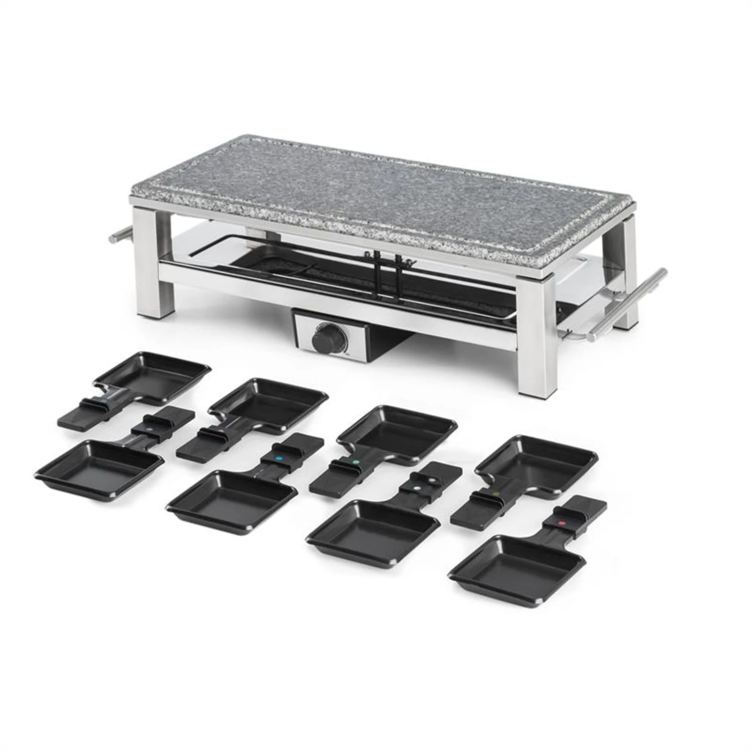 Schmelzlette Raclette 1500W Naturstein-Platte Edelstahlgehäuse – Bild 4