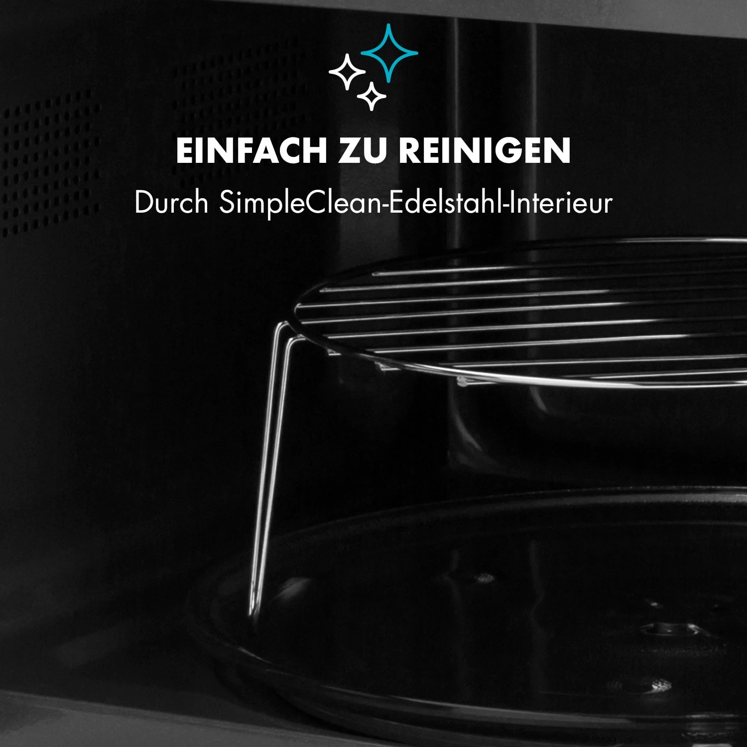 Fine Dinesty 2-in-1-Mikrowelle: 23l 800W / Grill: 1000W Blau – Bild 7