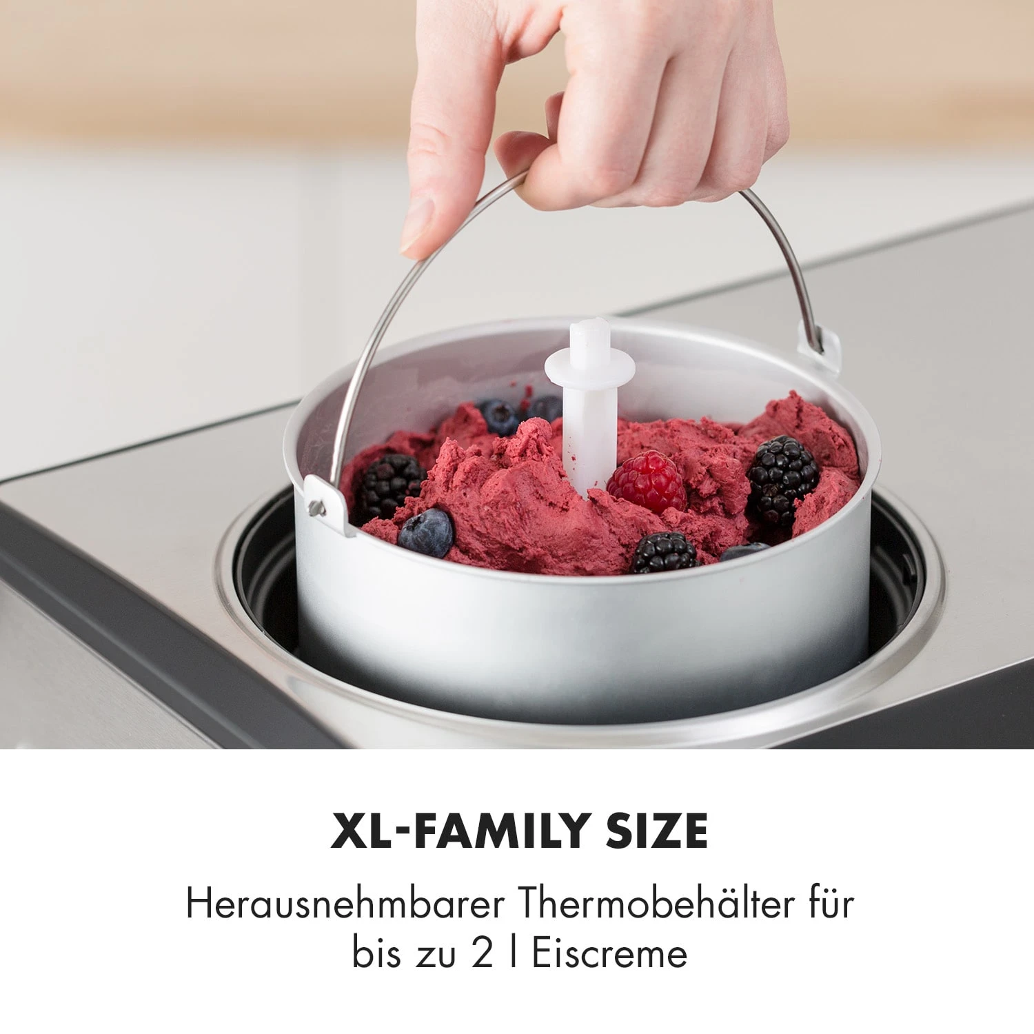 Dolce Bacio Eiscremebereiter Kompressor 2l LCD-Display Touch Edelstahl – Bild 4