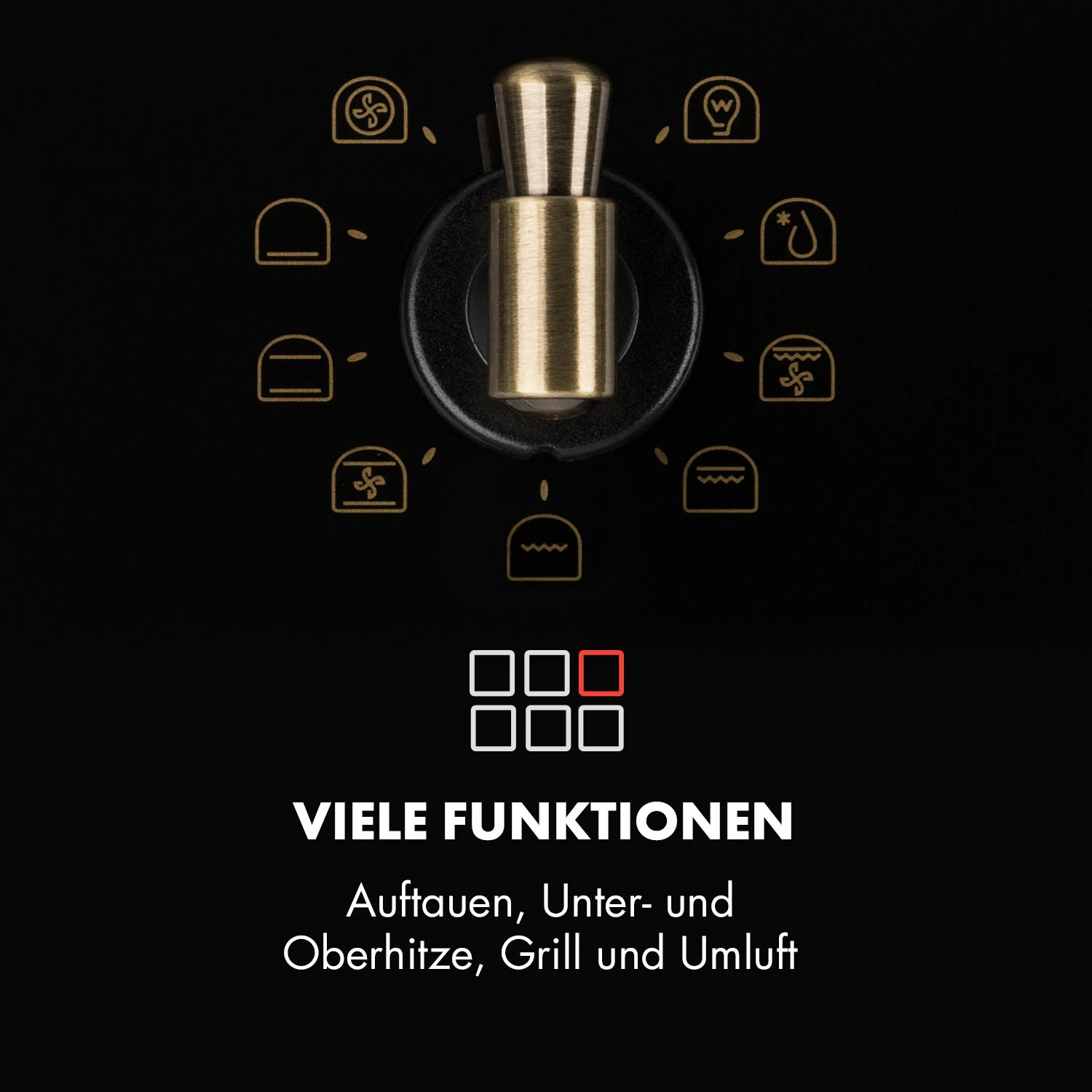 Victoria Einbaubackofen Retro-Design 9 Funktionen 50-250°C Schwarz – Bild 4