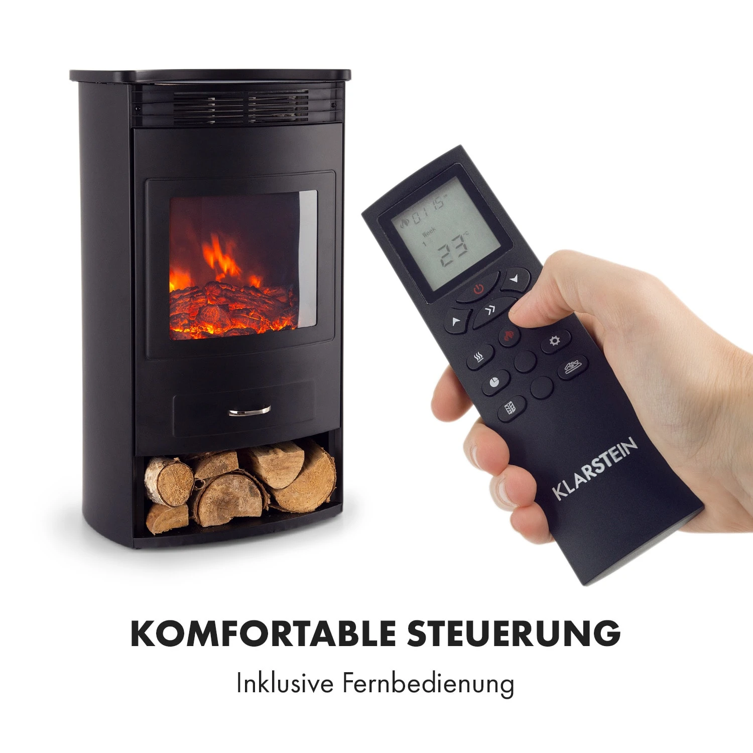 Bormio Elektrischer Kamin 950/1900W Thermostat Wochentimer – Bild 6