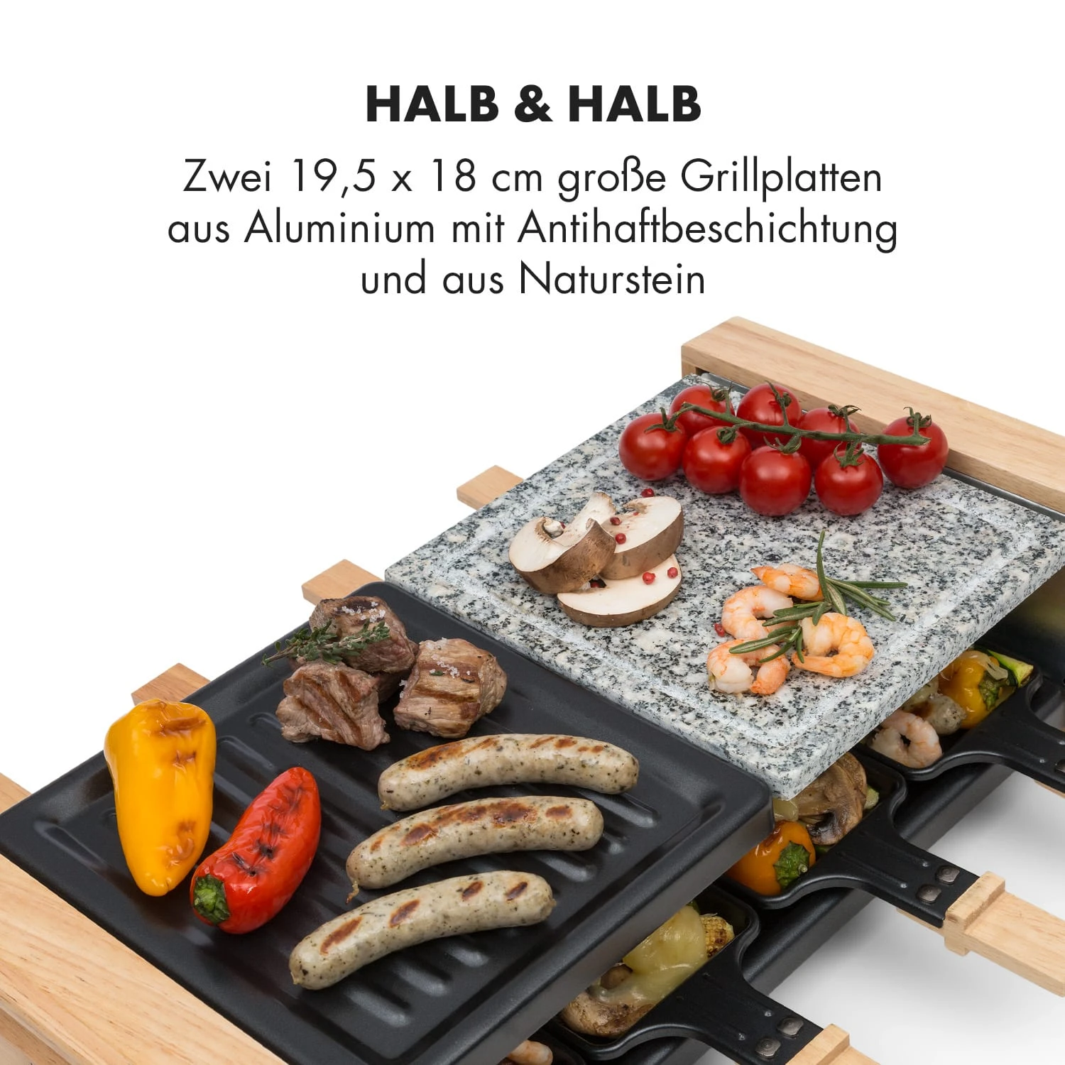 Chateaubriand Nuovo Raclette 1200W Aluminium / Stein 8 Personen Holz – Bild 3
