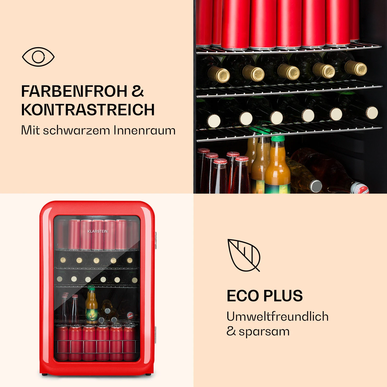 PopLife Getränkekühler Kühlschrank 0-10°C Retro-Design – Bild 5