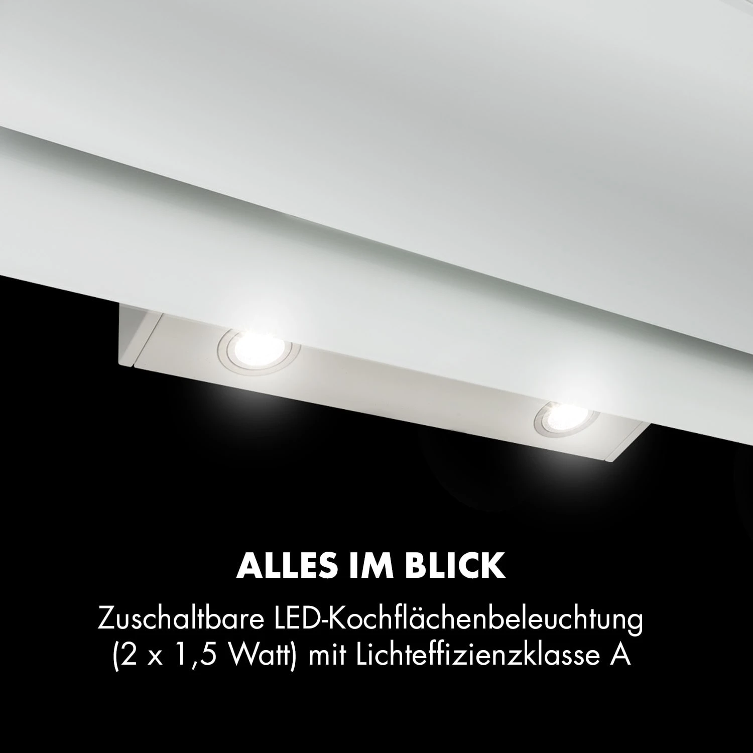 Aurica 90 Dunstabzugshaube 90cm 600 M³/h LED Touch Glas Weiß – Bild 7