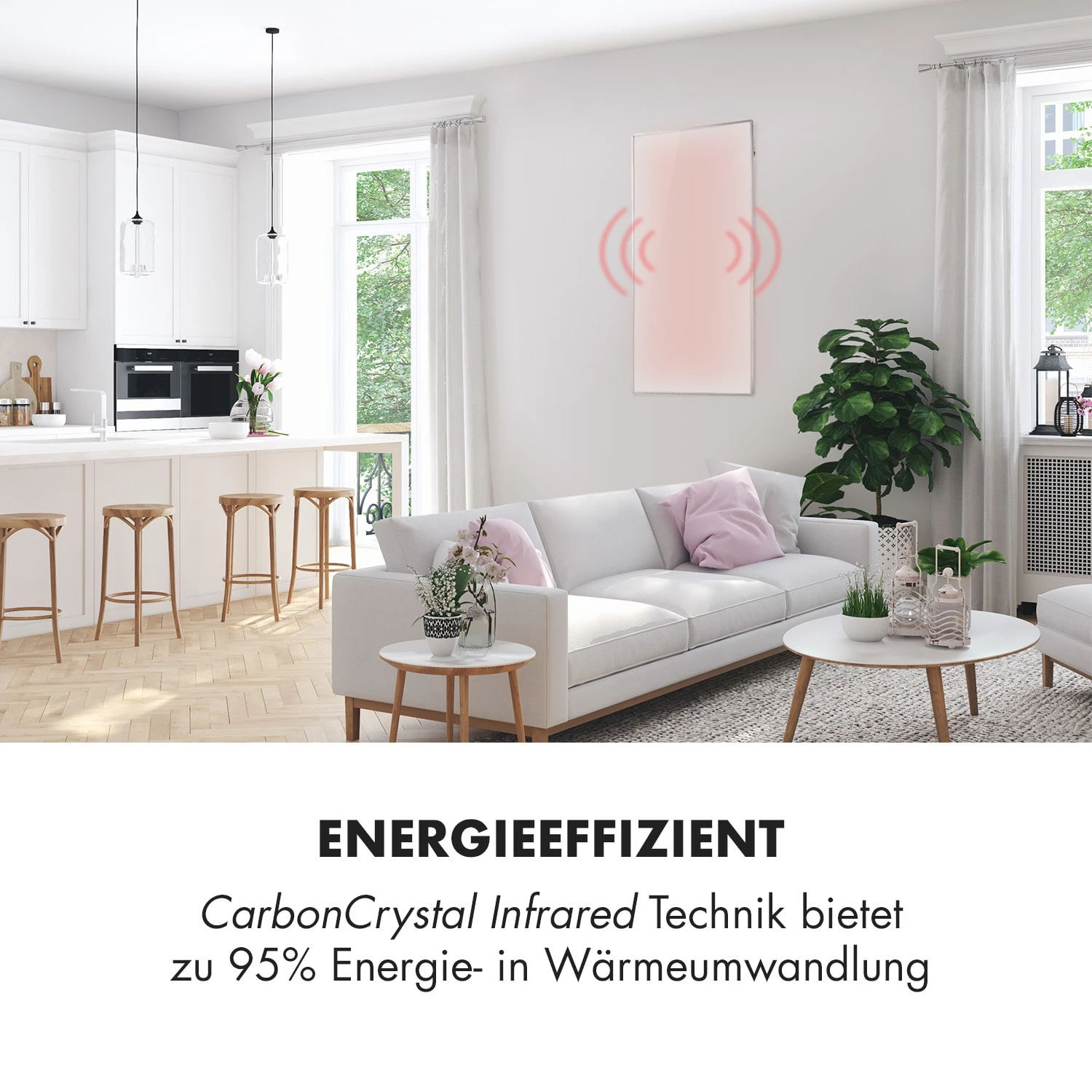 Wonderwall 72 Infrarotheizung 60x120cm 720W Wochentimer IP24 – Bild 2