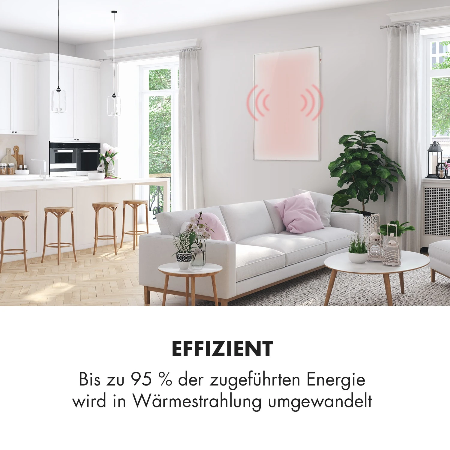 Wonderwall 96 Infrarotheizung 120x80cm 960W Timer IP24 – Bild 2