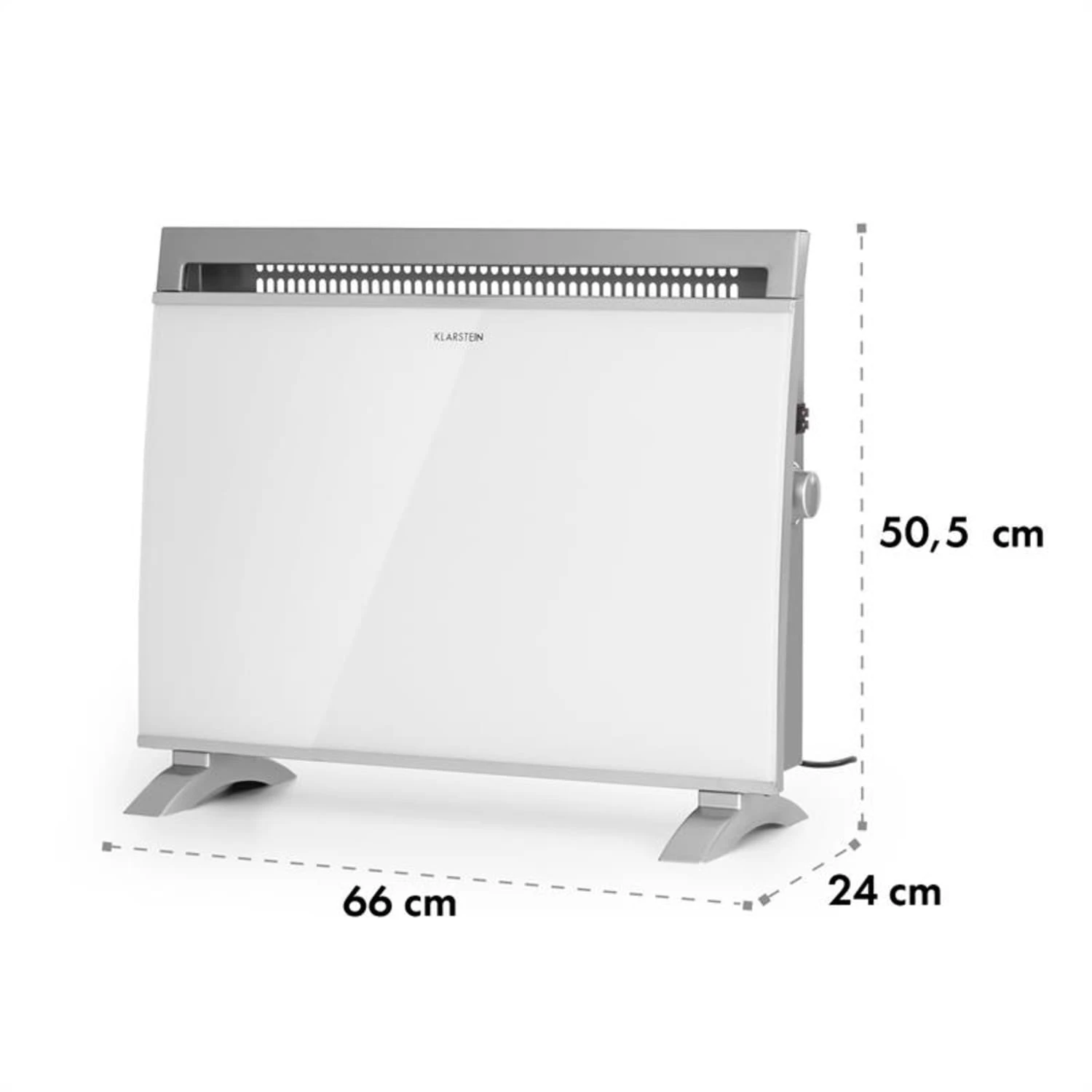 Gotland Konvektorheizung 600/900/1500W Glasfront Standgerät Weiß – Bild 7