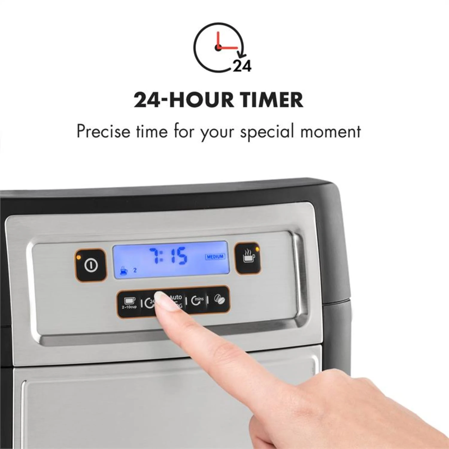 Aromatica II Kaffeemaschine, Mahlwerk, 1,25 L, Silber – Bild 4