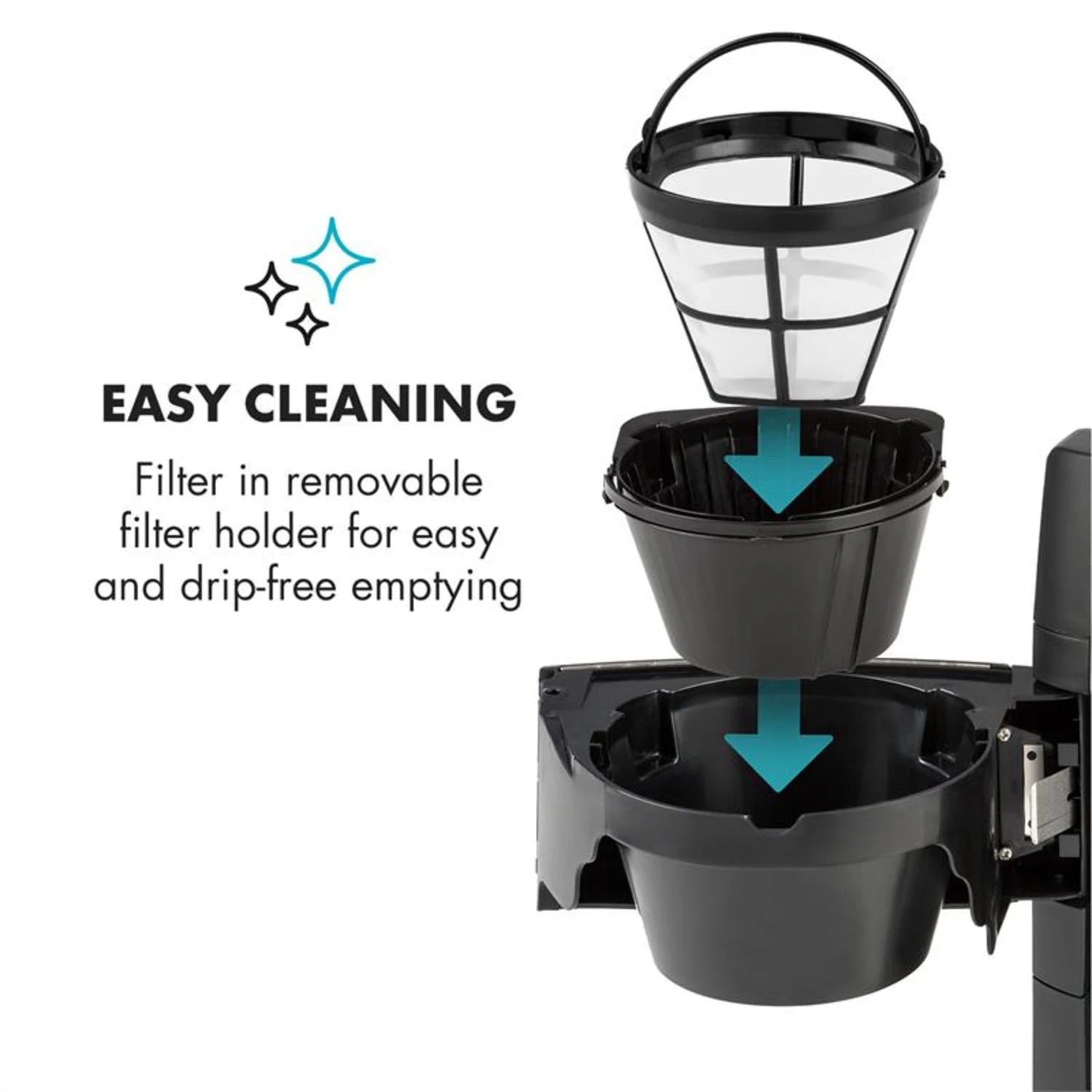 Aromatica II Kaffeemaschine, Mahlwerk, 1,25 L, Silber – Bild 6