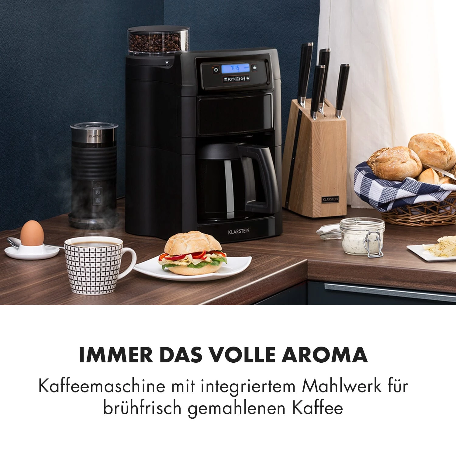 Aromatica II Thermo Kaffeemaschine, Mahlwerk, 1,25 L, Schwarz – Bild 2