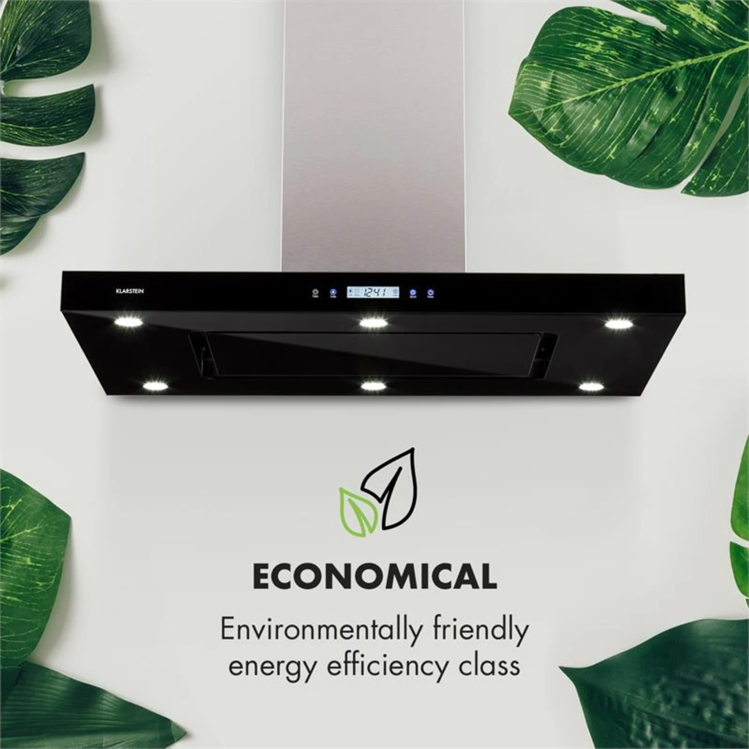 Valeria Inselabzugshaube 90cm 650m³/h Abluft Touch LED Glas Edelstahl – Bild 5