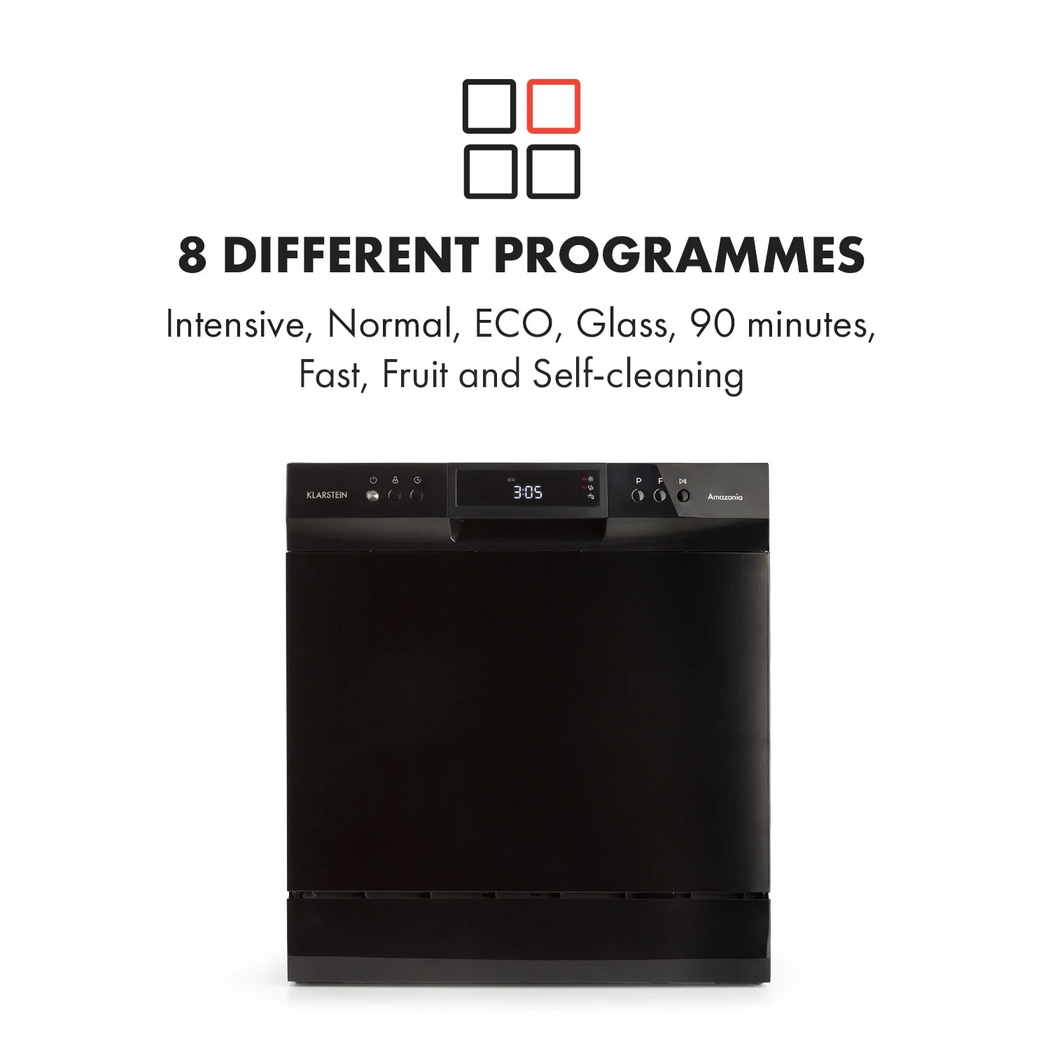 Amazonia 8 Neo Tischgeschirrspüler 8 Programme LED-Display – Bild 3