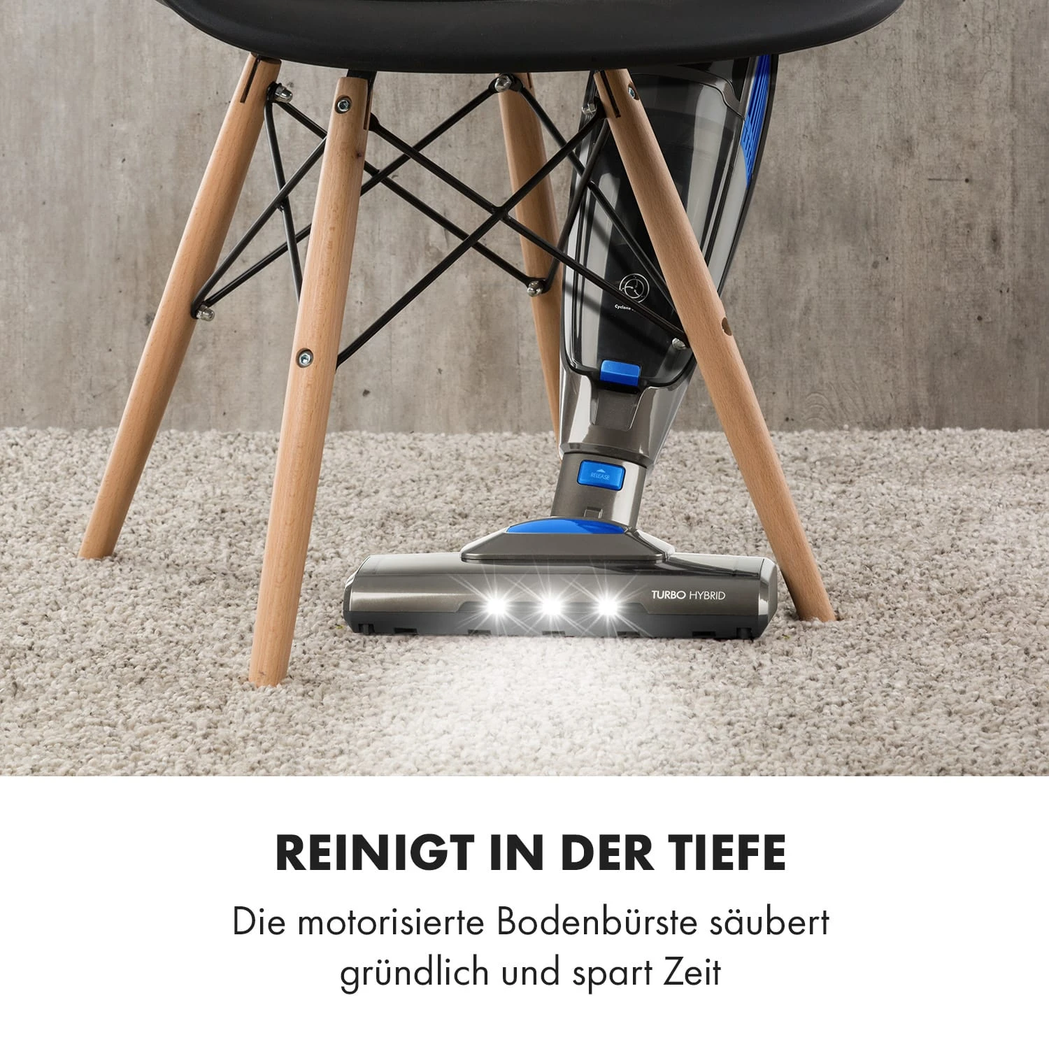 TurboHybrid Staubsauger Boden- Und Handstaubsauger Anthrazit/blau – Bild 3