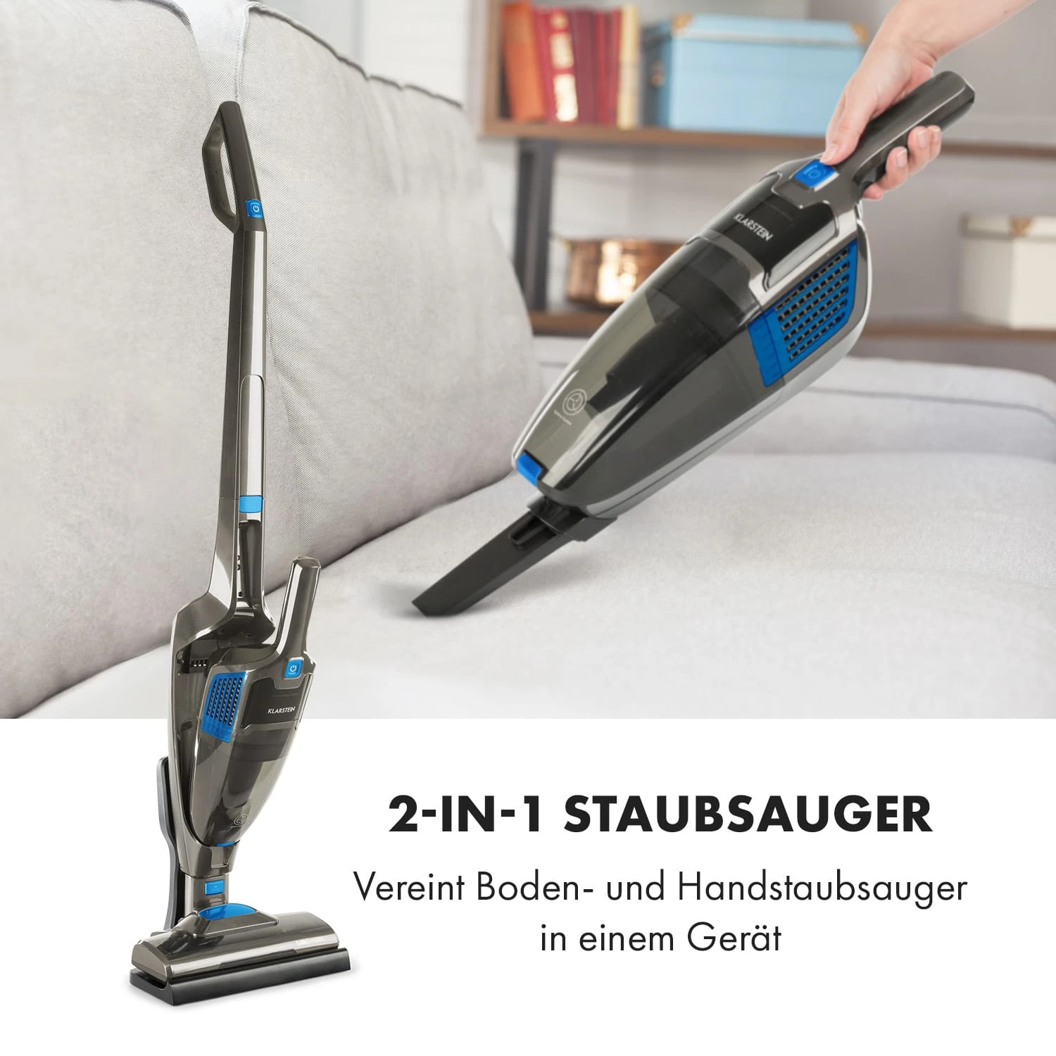 TurboHybrid Staubsauger Boden- Und Handstaubsauger Anthrazit/blau – Bild 7