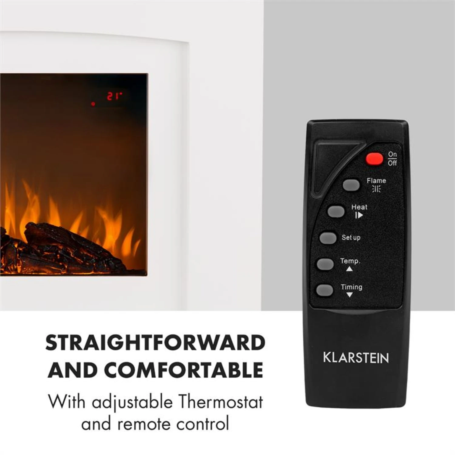 Aosta Light & Fire Elektrischer Kamin 1000/2000W Fernbedienung – Bild 3