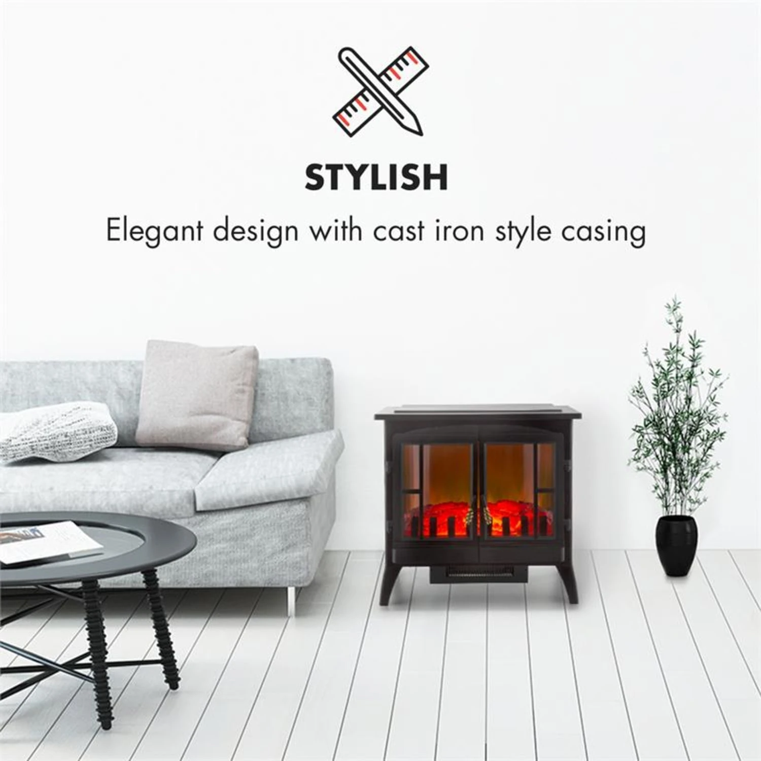 Innsbruck Elektrischer Kamin 1000/2000W Thermostat – Bild 2