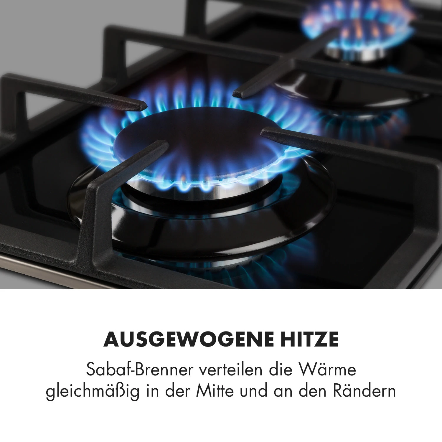 Ignito Domino Gaskochfeld 2-flammig Sabaf-Brenner Glaskeramik Schwarz – Bild 3