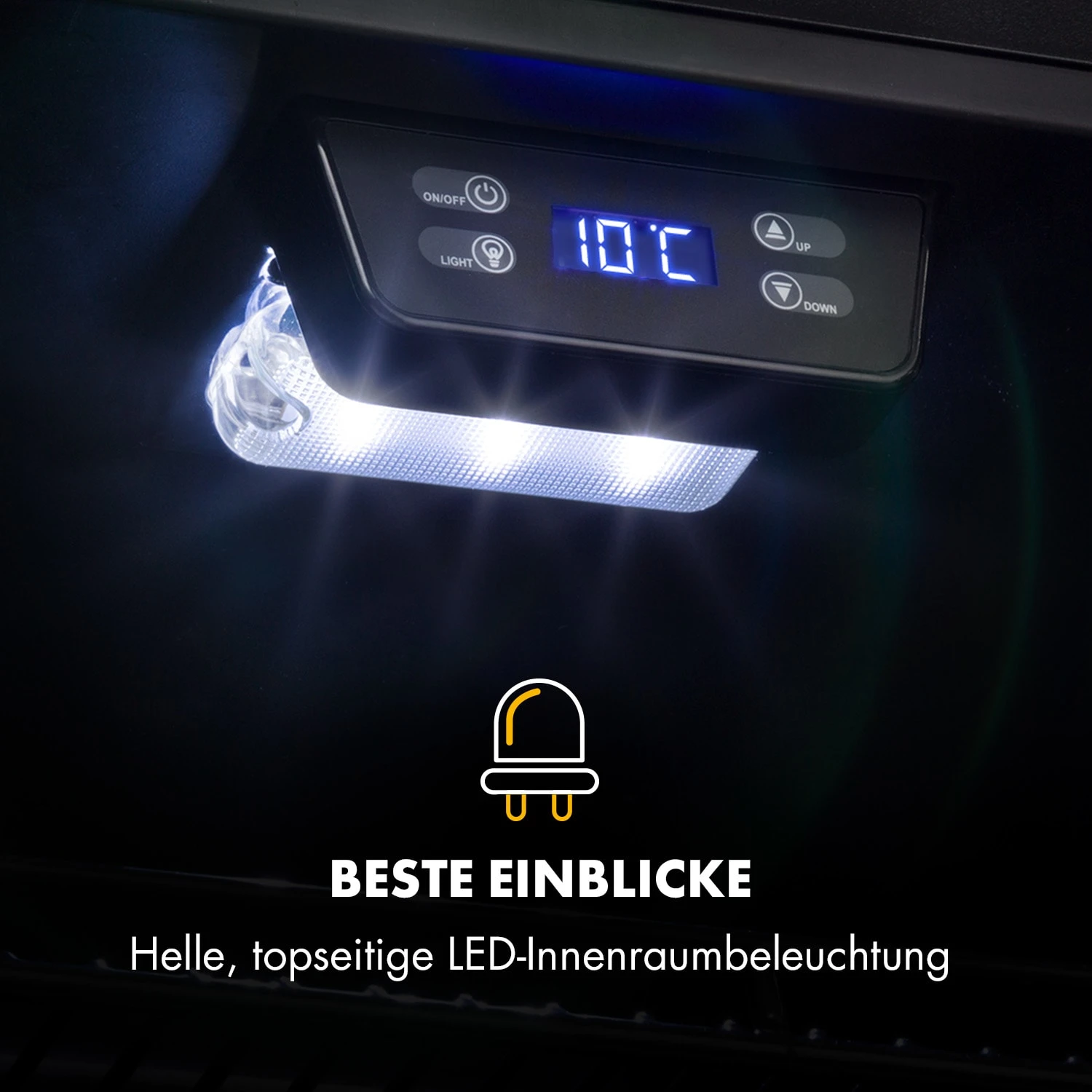 Beersafe 7XL Kühlschrank 242 Liter 5 Böden Panoramaglastür Edelstahl – Bild 7