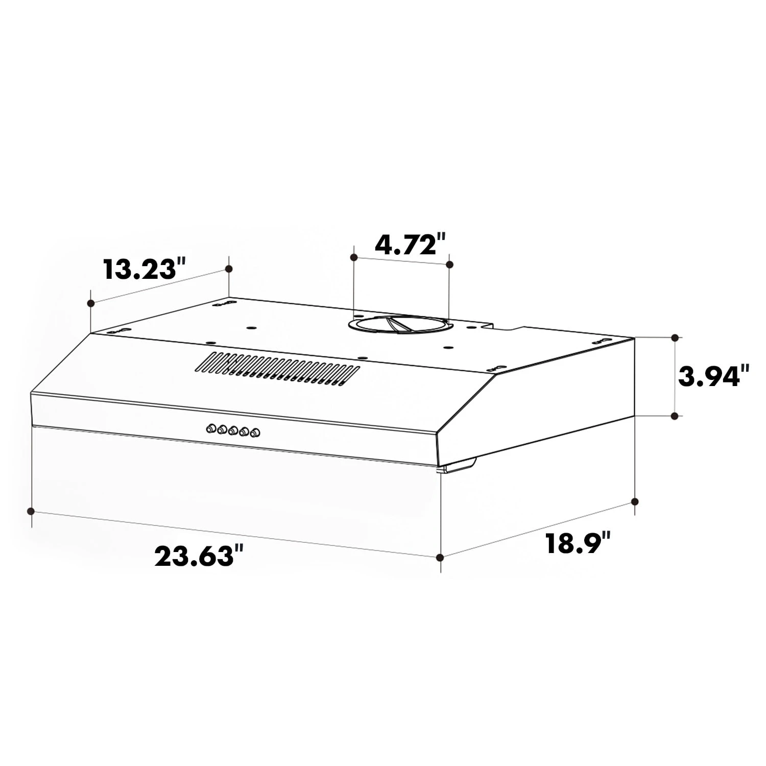 Contempo Unterbau-Dunstabzugshaube 60cm 175m³/h LED Edelstahl Acryl – Bild 9