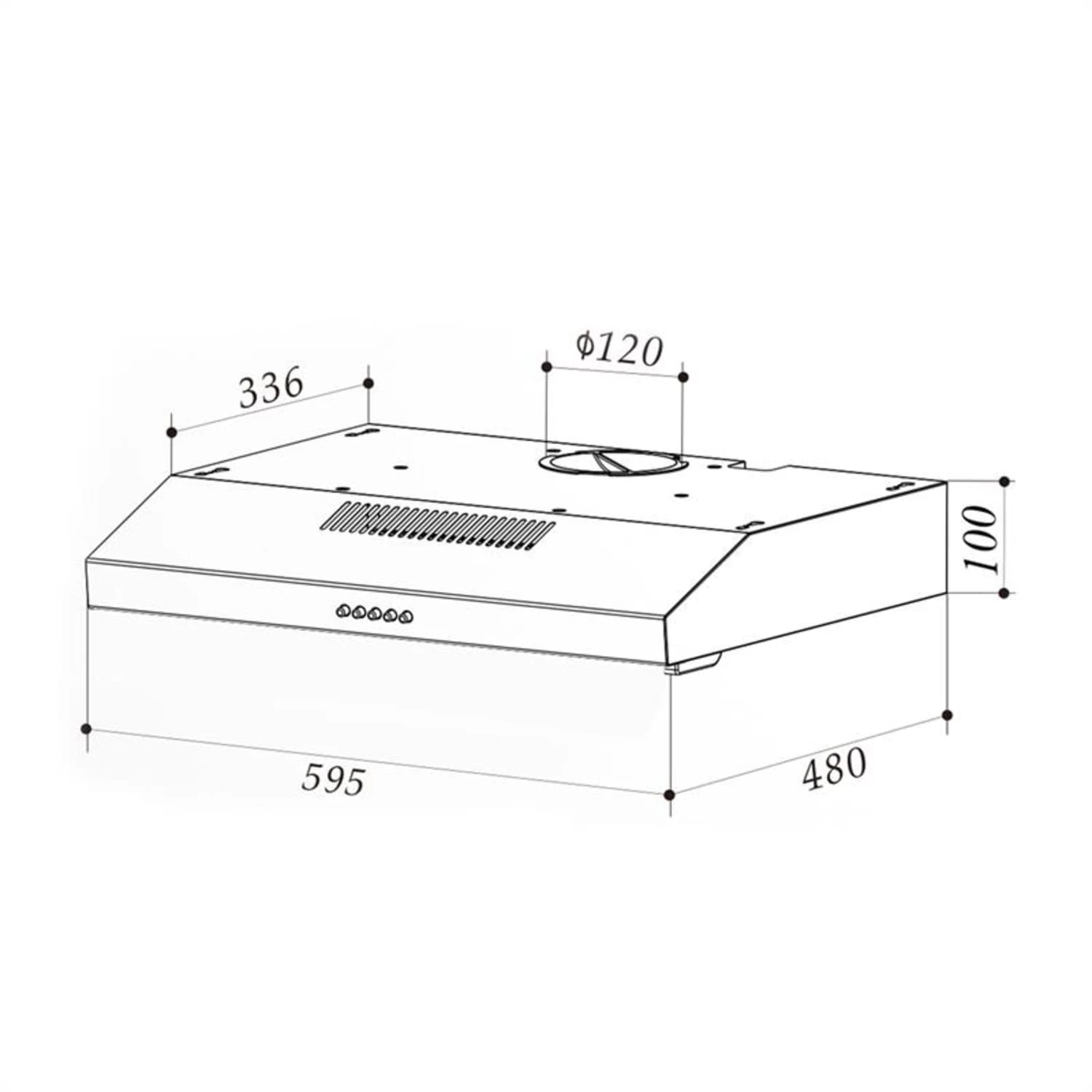Contempo Unterbau-Dunstabzugshaube 60cm 175m³/h LED Edelstahl Acryl – Bild 10