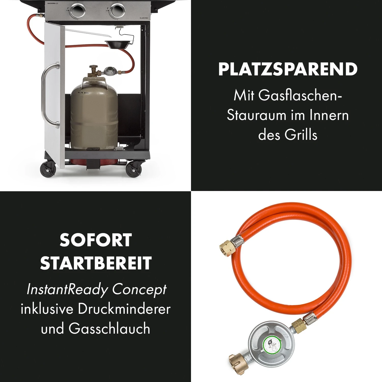 Gazooka 2.0T Gas BBQ Grill 2x3kW Brenner Edelstahl – Bild 5