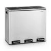 Grandmaster Trash Treteimer 54l / 3x18L Geräuschlos PP Edelstahl