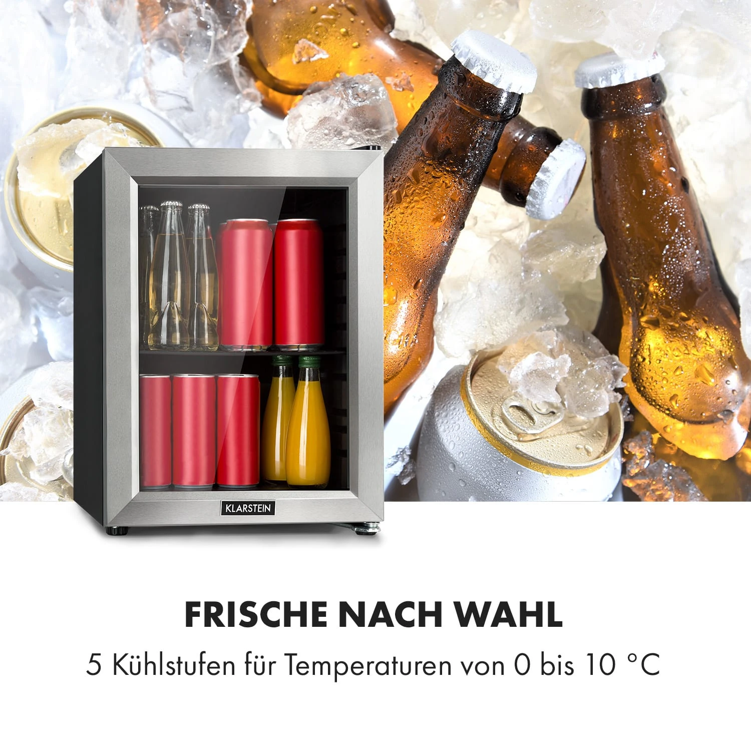 Harlem Getränkekühlschrank 23 Liter 1 Metallrost Glastür – Bild 3