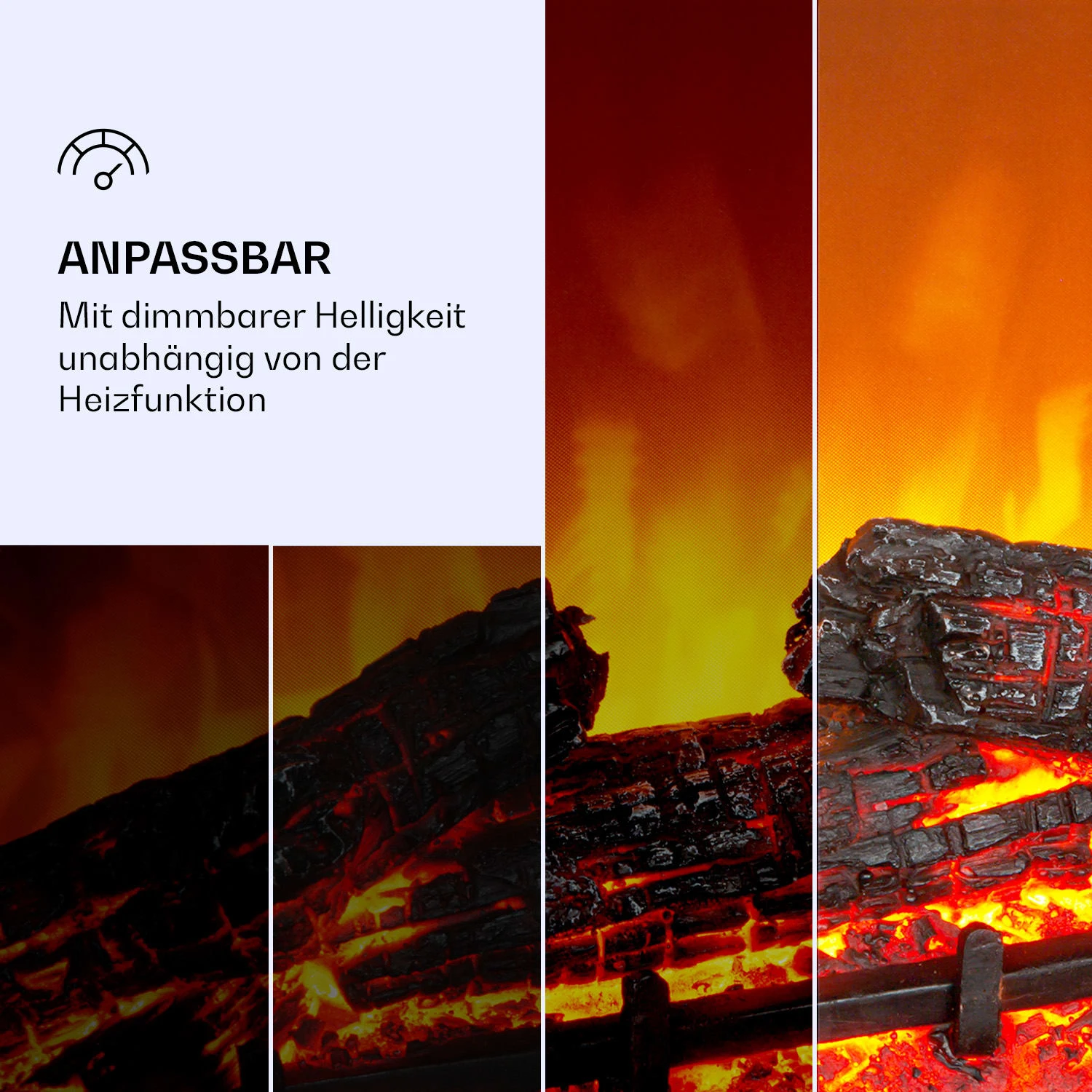 Lienz Elektrischer Kamin 1800W Steindekor Polystone Fernbedienung – Bild 5