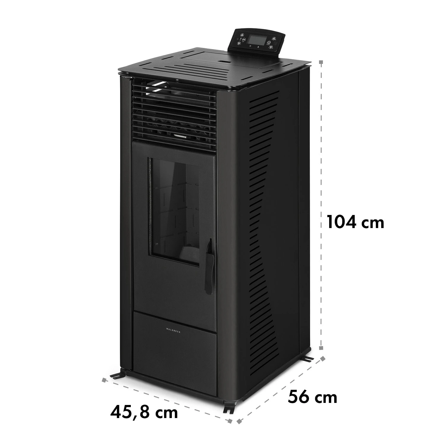 Energiewende Pelletofen 5/10 KW 5 Stufen Timer 18kg 250m³ Fernbedienung Schwarz – Bild 9