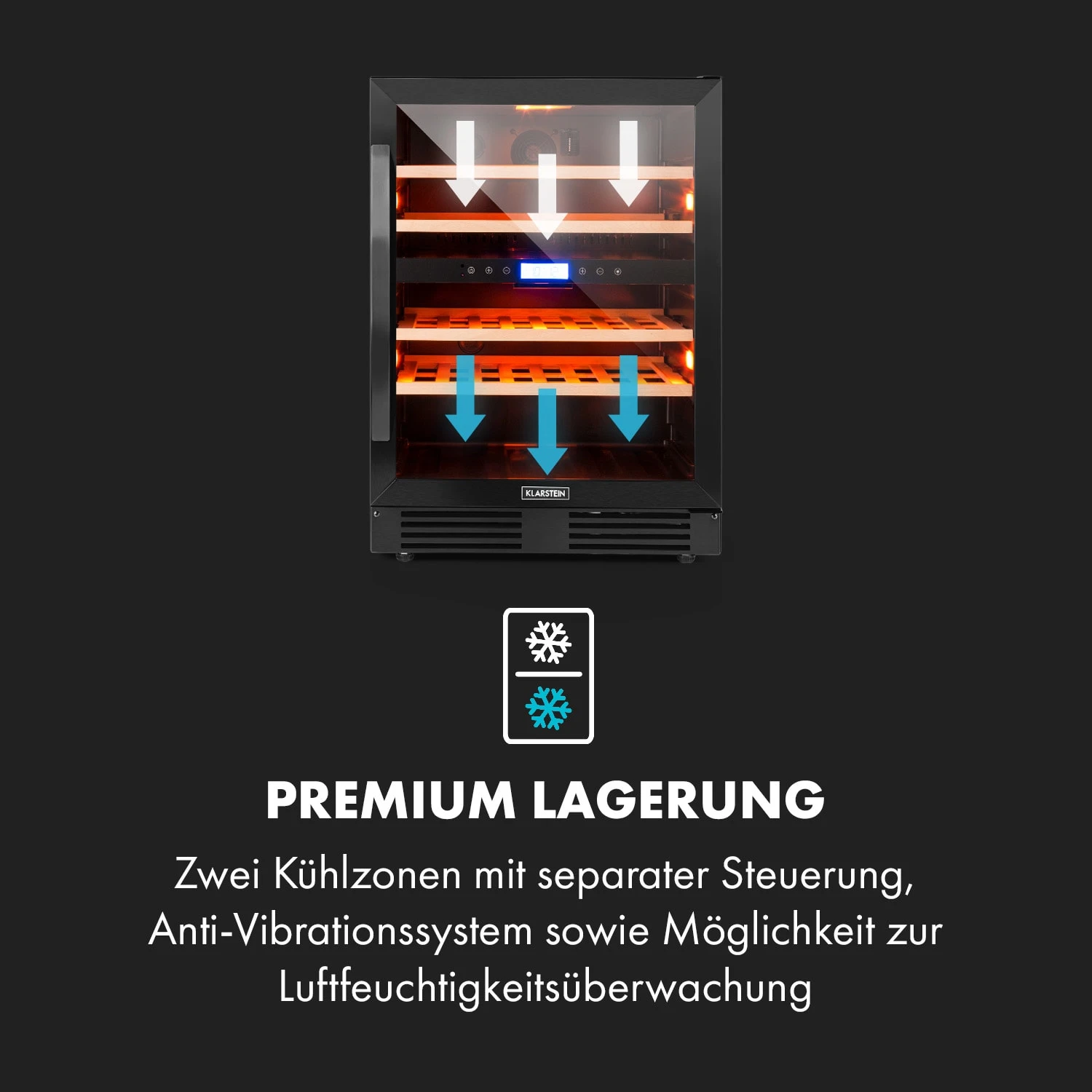 Vinovilla 43 Built-In Duo Onyx Weinkühlschrank 129l 43 Fl. 2 Zonen – Bild 6