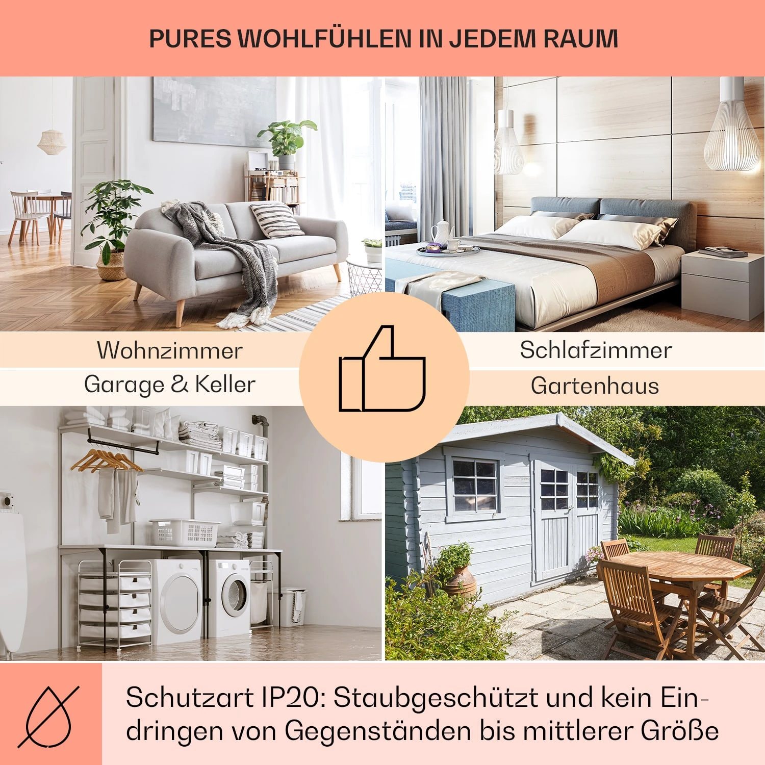 Wonderwall Air 72 Infrarotheizung 120x60cm 720W Wandinstallation Fernbedienung – Bild 5