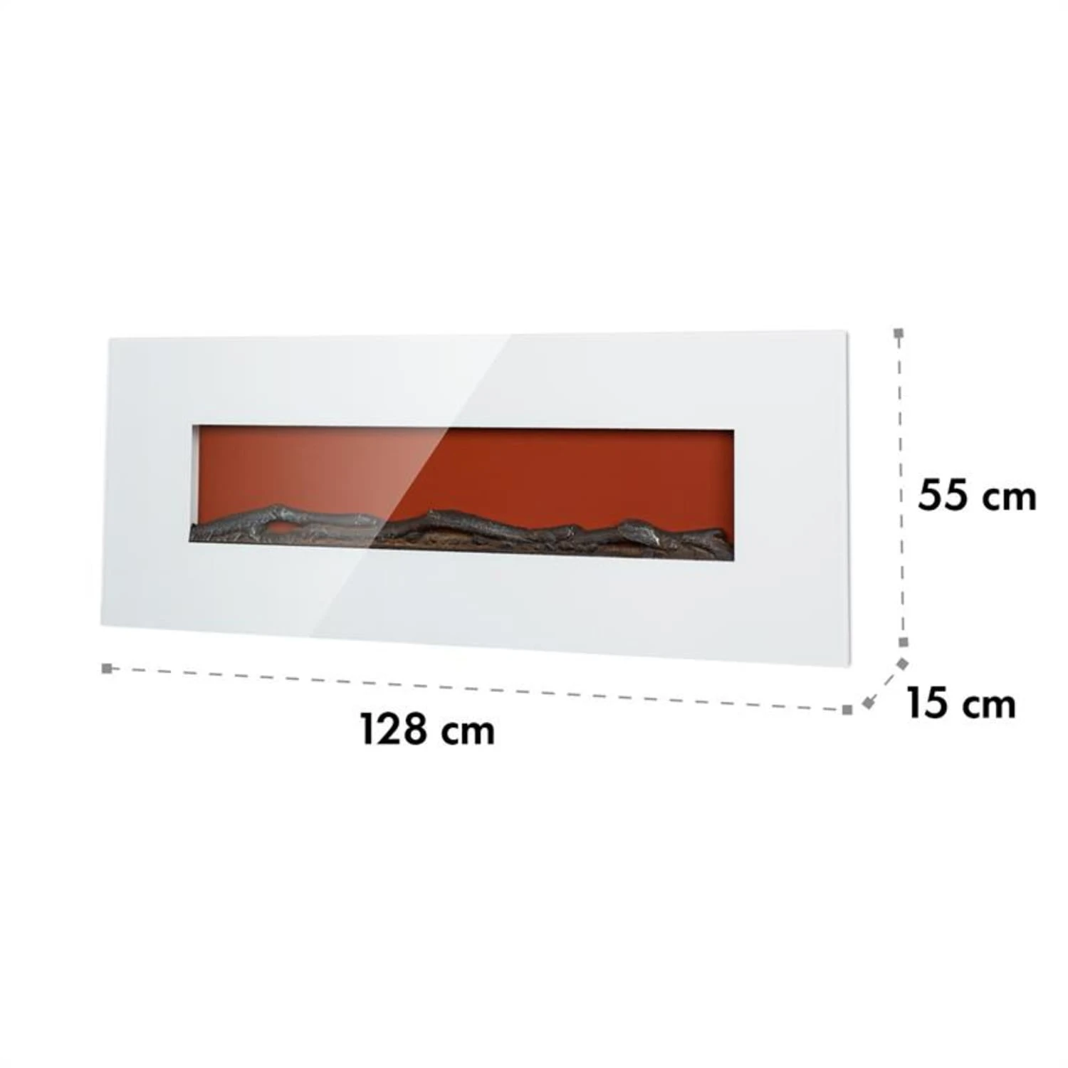 Lausanne Long Elektrischer Kamin 1600W 2 Heizstufen 128 Cm – Bild 7