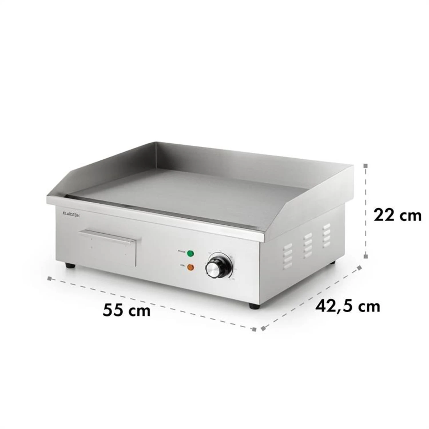 Grillmeile 3000G Elektrogrill 3000W Grillplatte 54,5x35cm Glatt – Bild 8