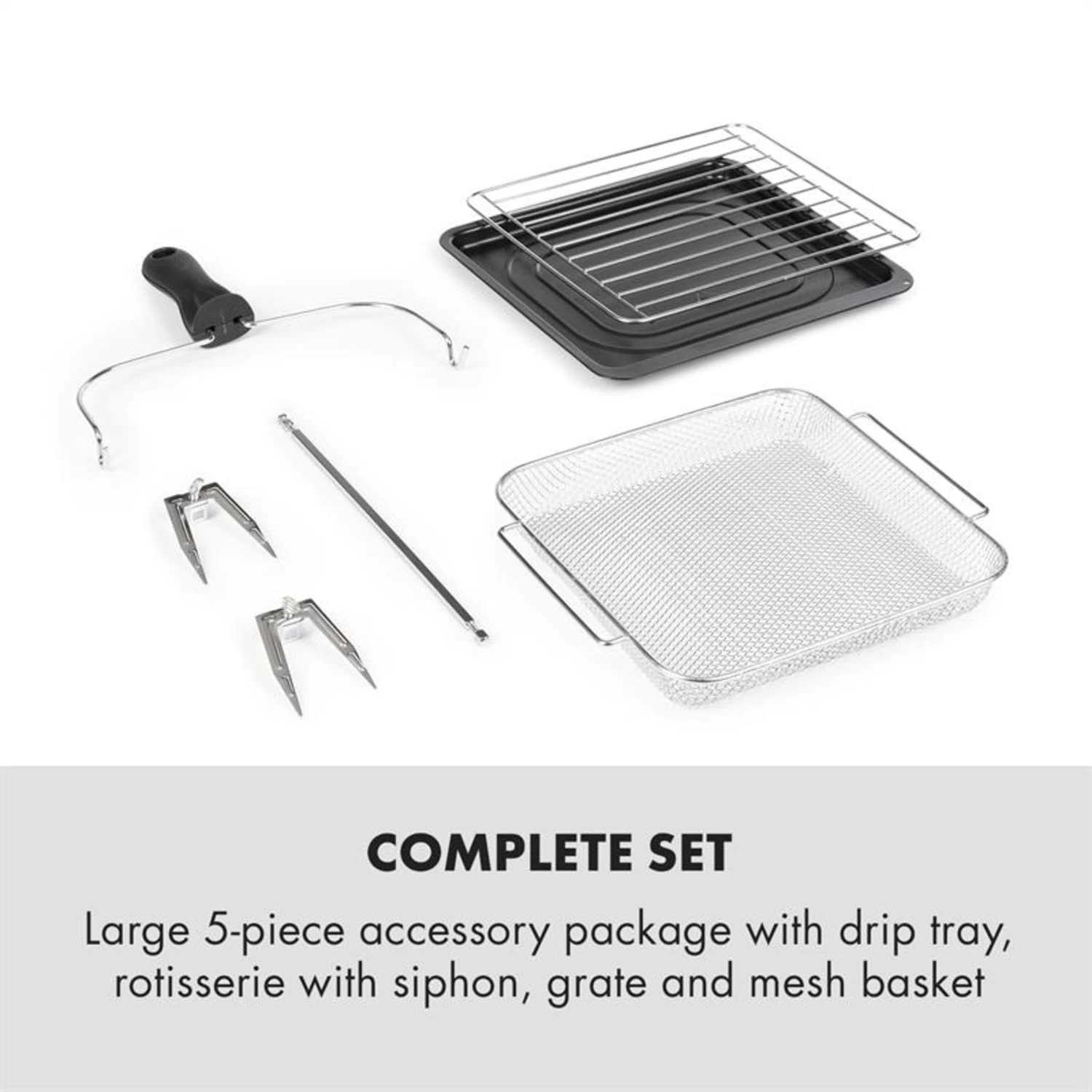 AeroVital Easy Touch Heißluftfritteuse 1700W 14l Timer 16 Programme Metallic / Schwarz – Bild 6