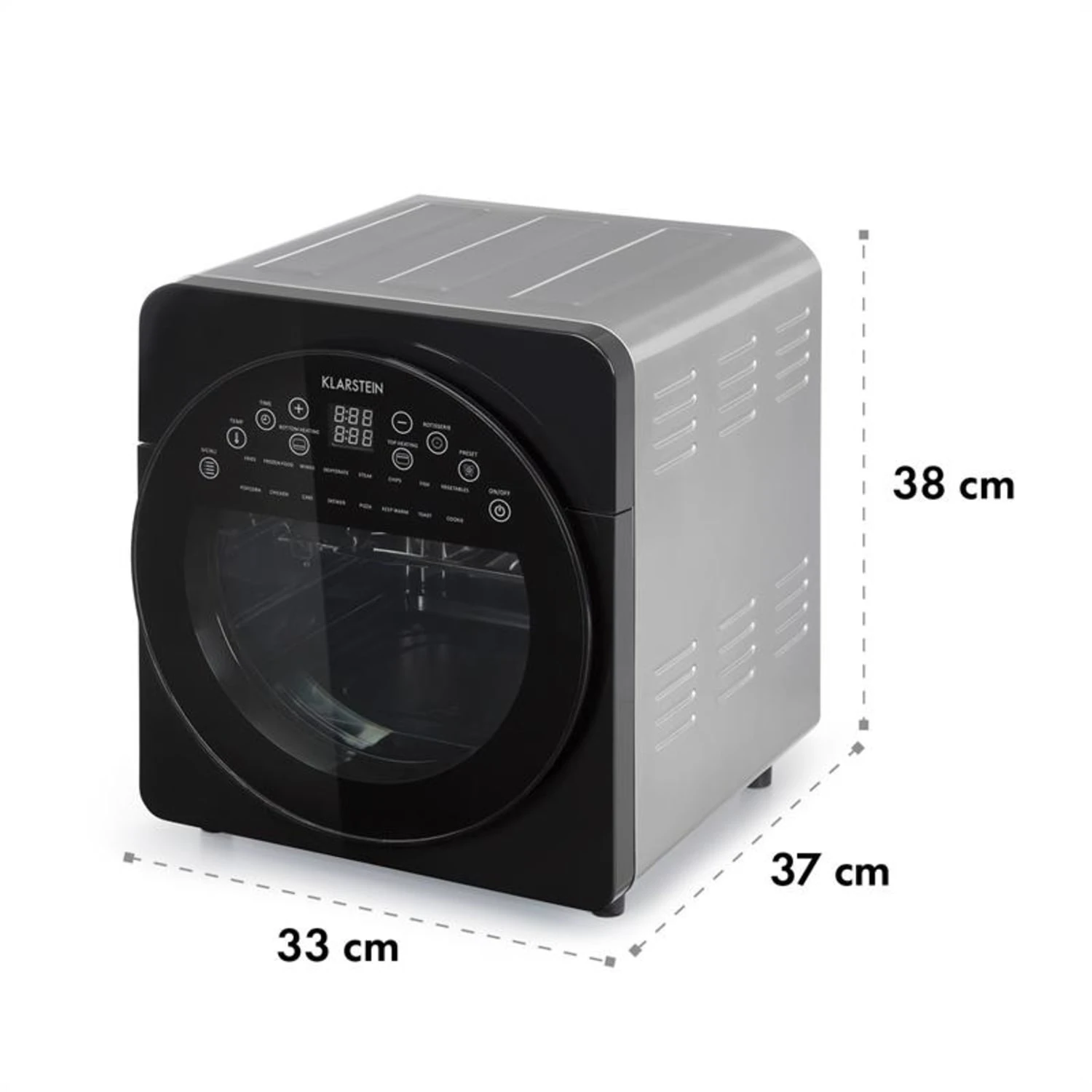 AeroVital Easy Touch Heißluftfritteuse 1700W 14l Timer 16 Programme Metallic / Schwarz – Bild 7