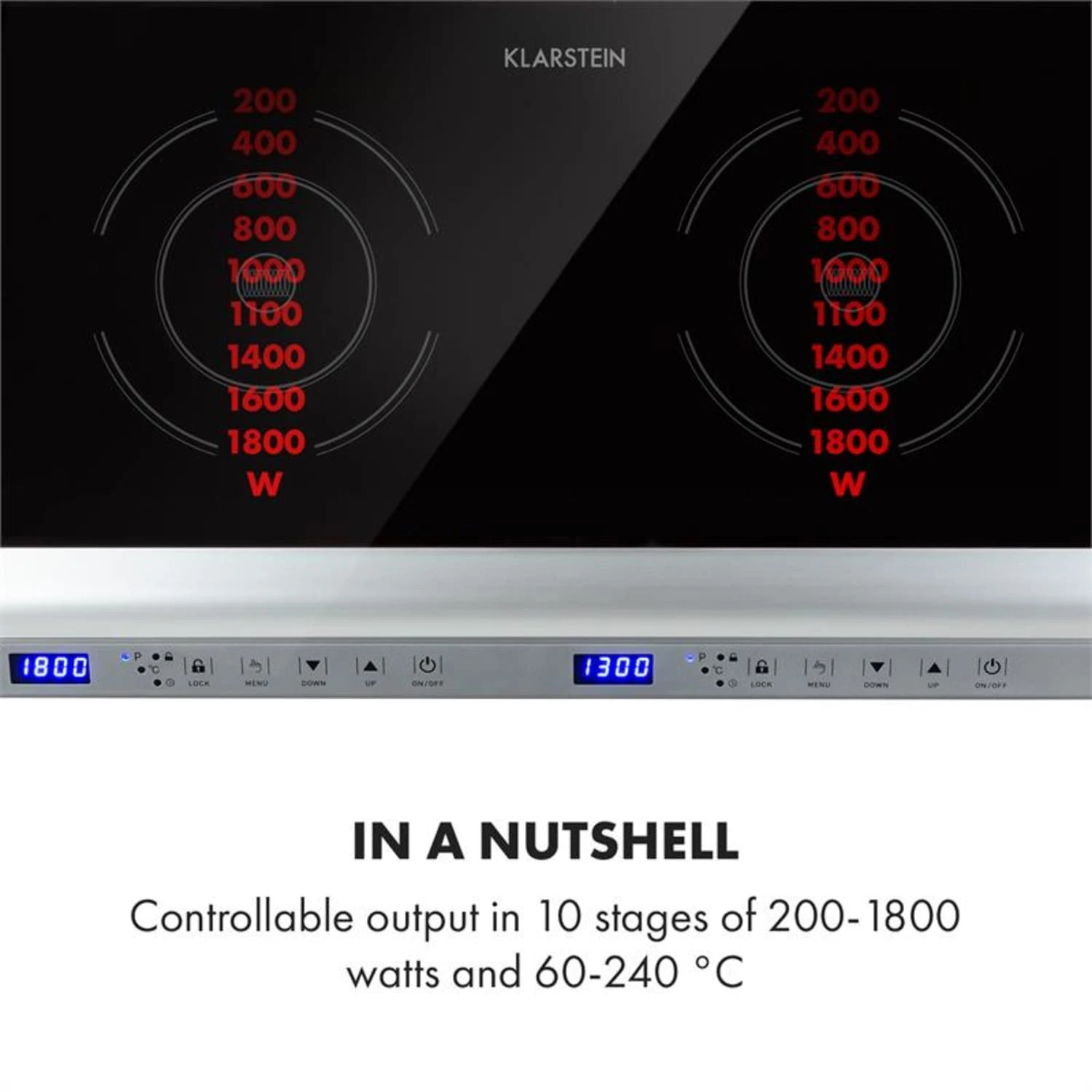 Cucinata Induktionskochfeld 3100W 10 Leistungsstufen 200-1300W – Bild 3