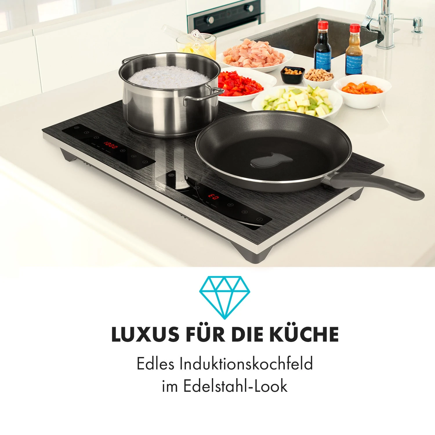 Varicook Steel Induktionskochfeld 3100W 10 Leistungsstufen Topfsensor – Bild 2