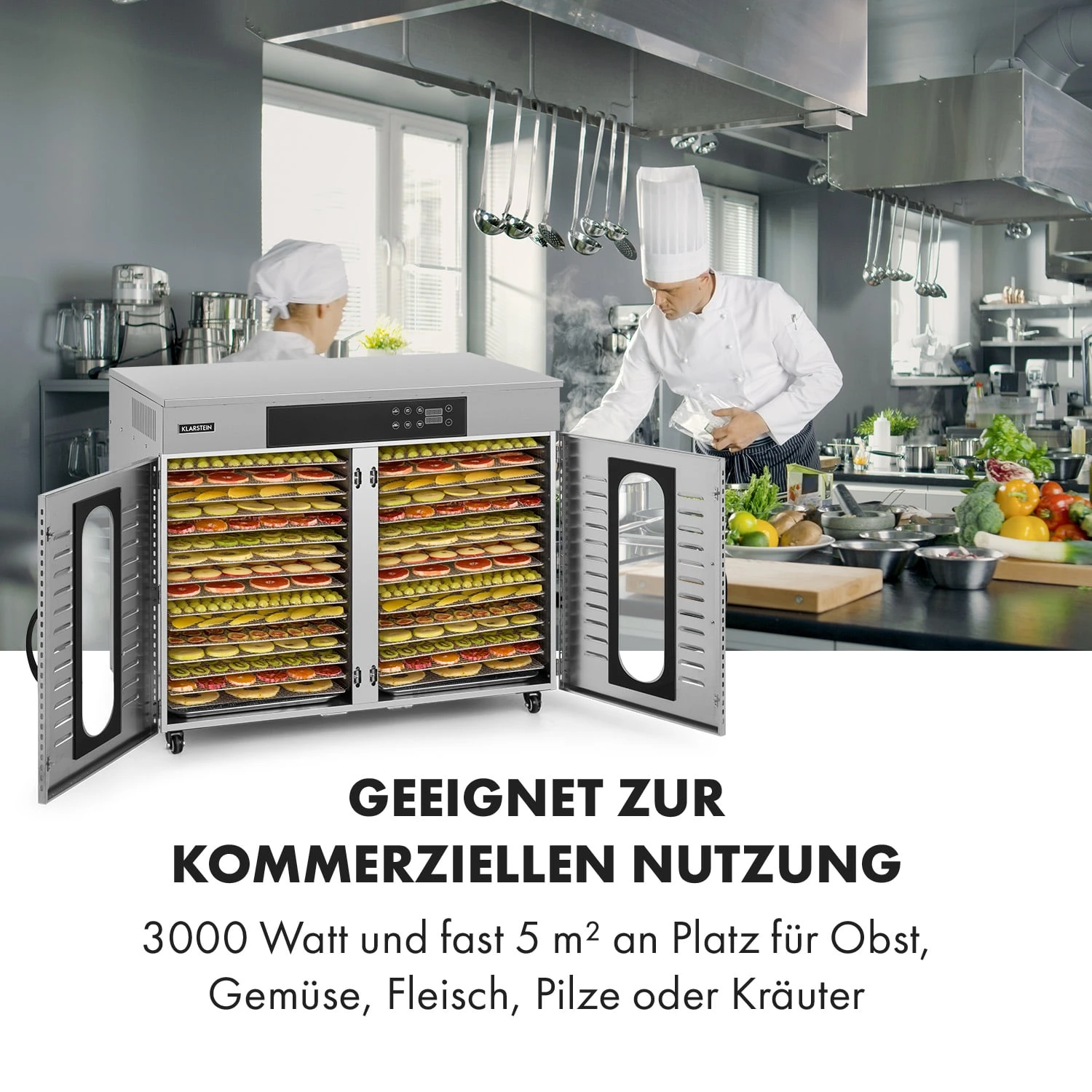 Master Jerky 500 Dörrautomat 3000W 40-90 °C 24h-Timer Edelstahl Silber – Bild 2