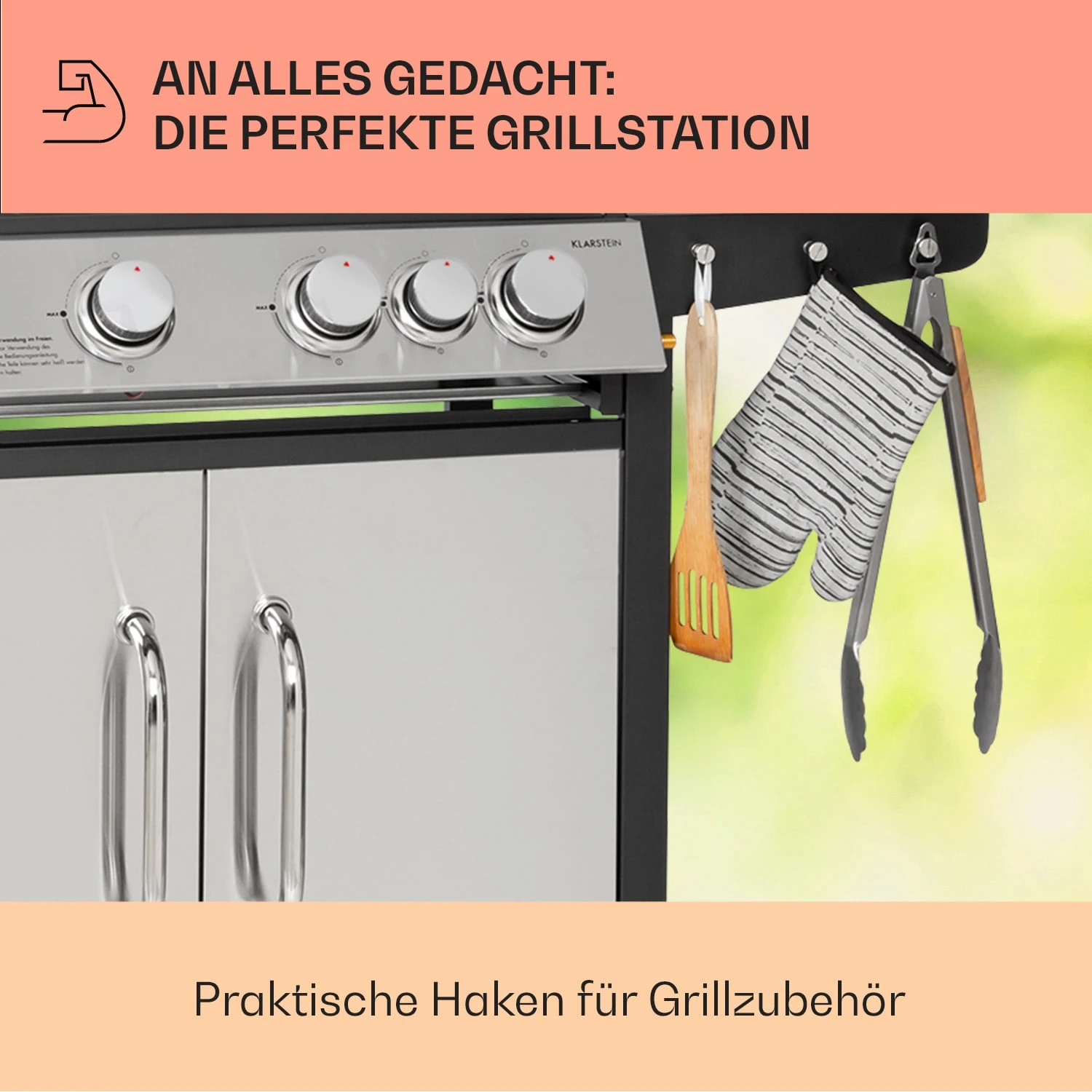 Tomahawk Gasgrill 4x3,6 KW + 2,7 KW Brenner 66x43,5 Cm Grill Edelstahl – Bild 7