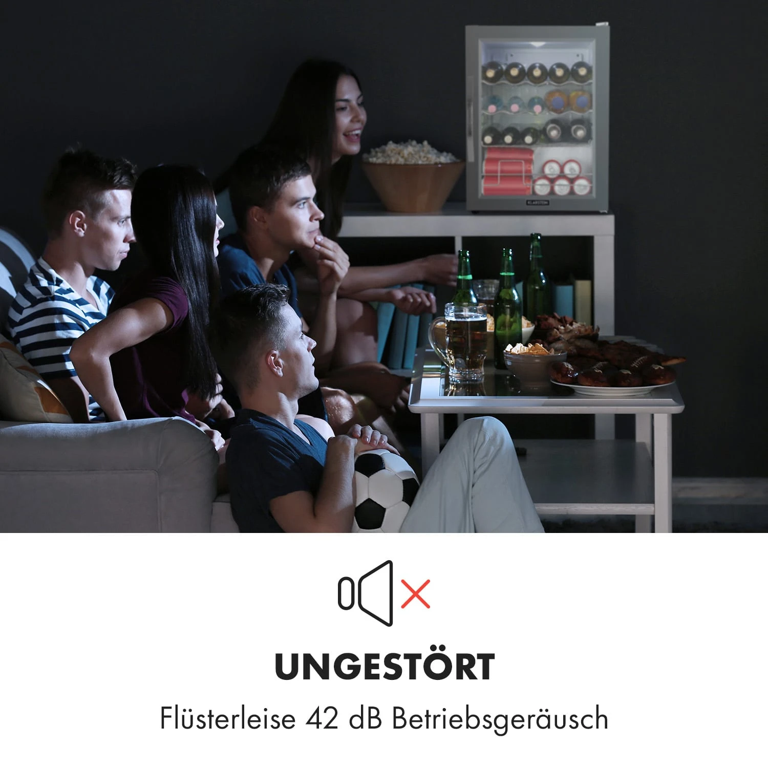 Beersafe XL Crystal White Kühlschrank 60 Liter 4 Böden Panoramaglastür Edelstahl – Bild 8