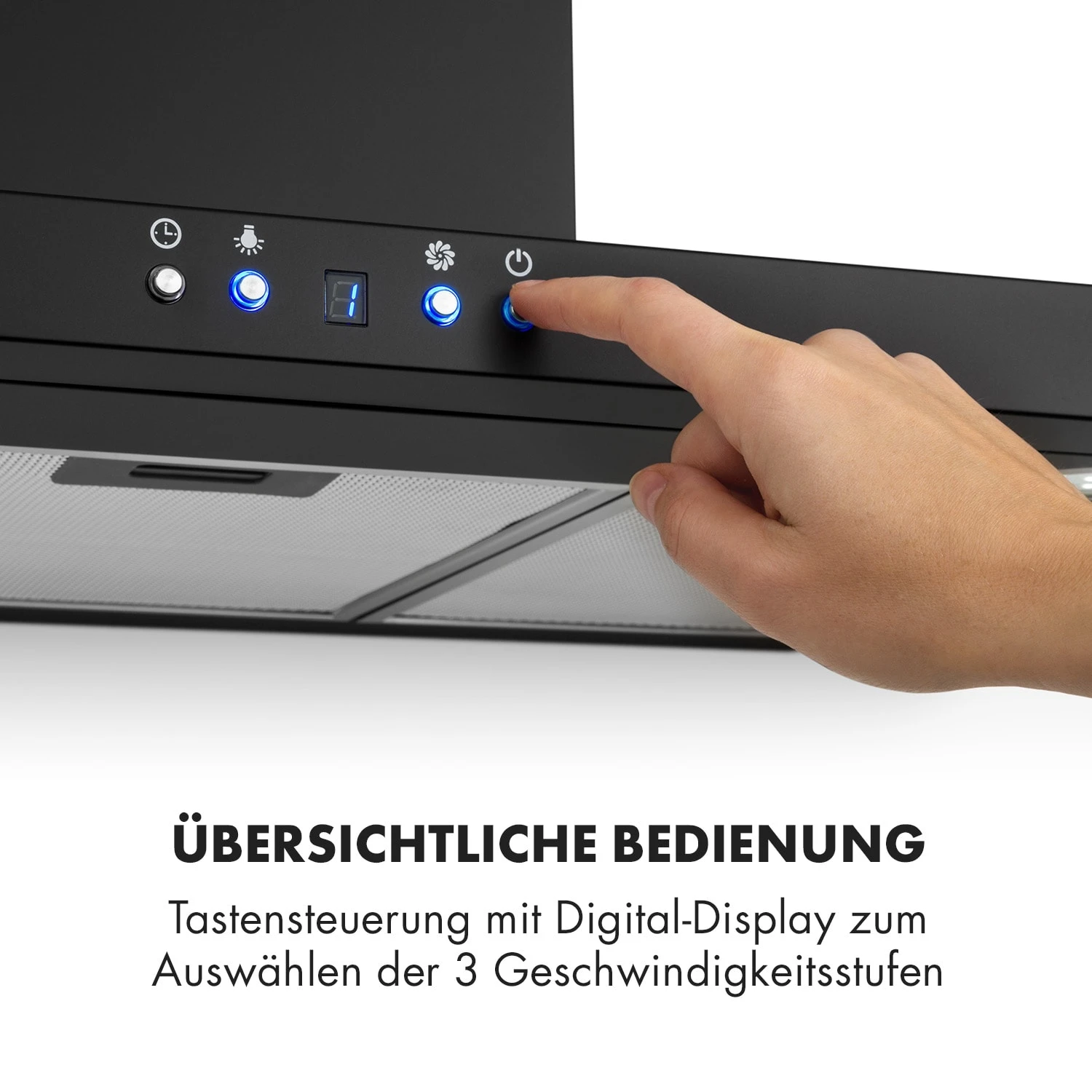 Limelight Dunstabzugshaube 90cm Wandhaube 600m³/h Schwarz – Bild 8