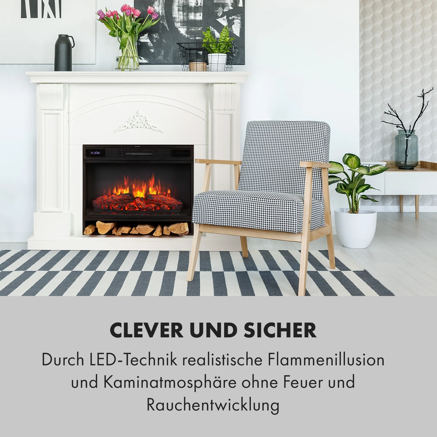 Vulsini Dawn Elektrokamin 1900 W LED-Technik Fernbedienung – Bild 2