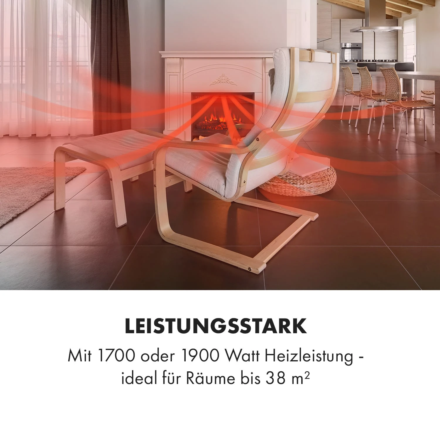 Vulsini Dawn Elektrokamin 1900 W LED-Technik Fernbedienung – Bild 6