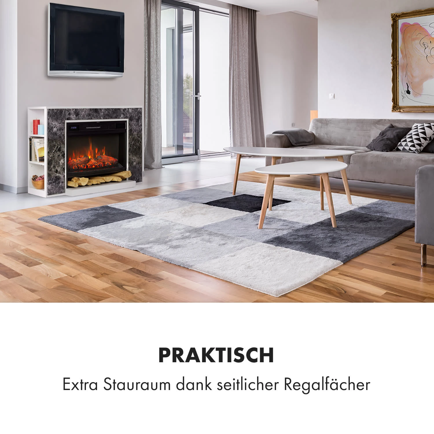 Vulsini Nightfall Elektrokamin 1900 W LED-Technik Fernbedienung – Bild 4