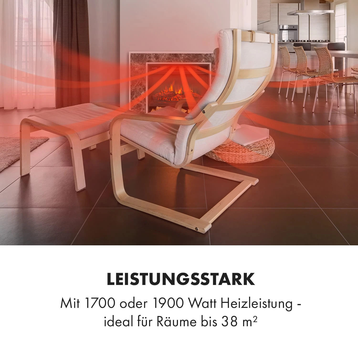 Vulsini Nightfall Elektrokamin 1900 W LED-Technik Fernbedienung – Bild 7