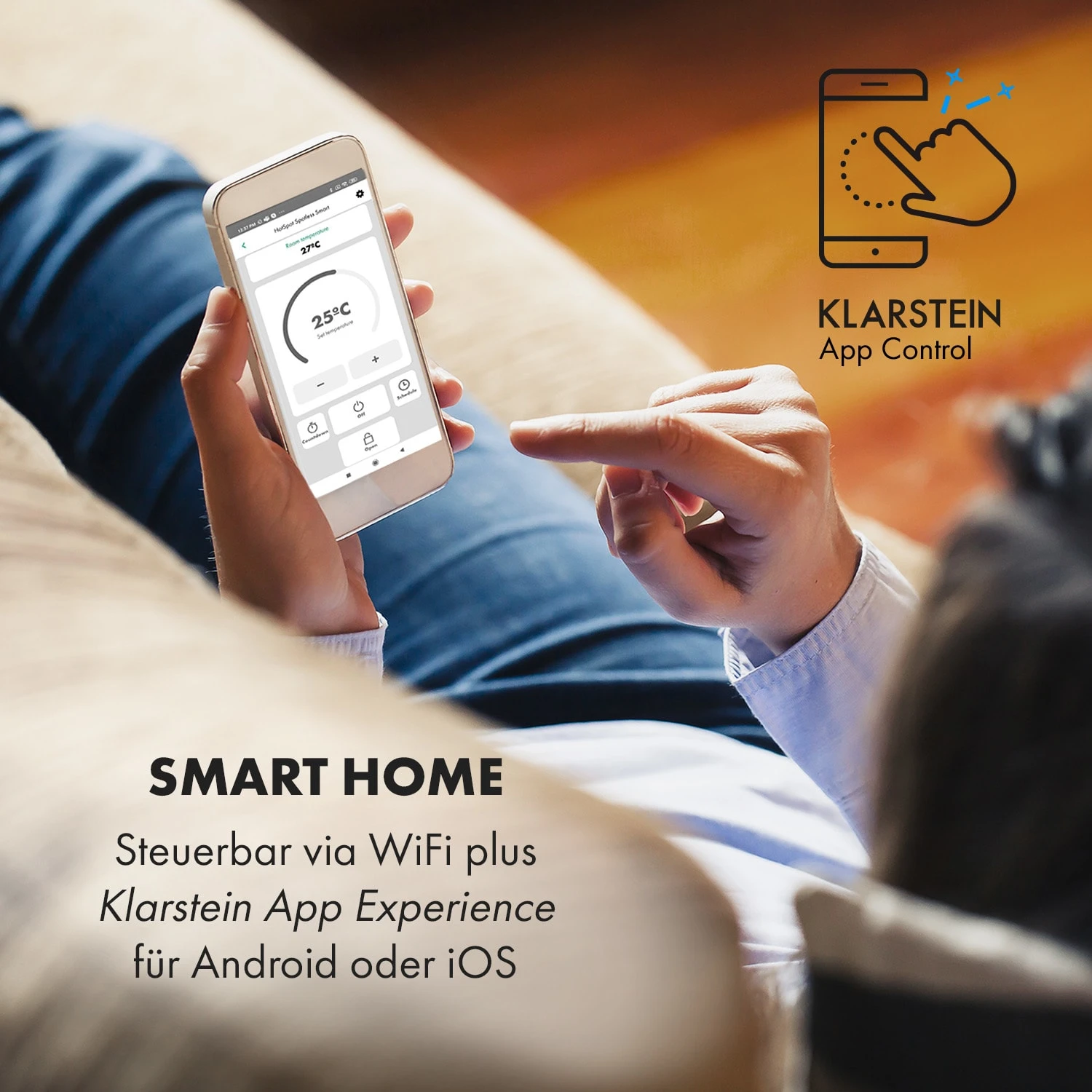 Hot Spot Crystal Reflect Smart Infrarotheizung 850W App Timer Spiegel – Bild 2