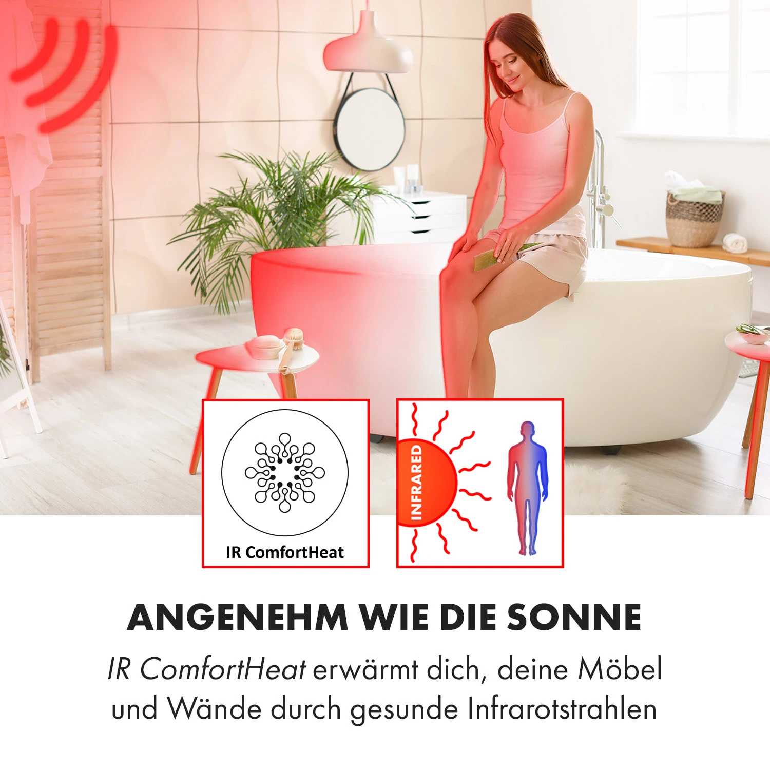 Hot Spot Crystal Reflect Smart Infrarotheizung 850W App Timer Spiegel – Bild 4